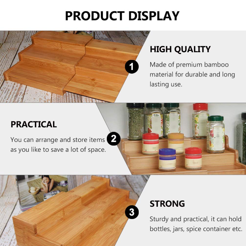 VOSAREA 3-Tier Spice Rack Organizer - Multifunctional Kitchen Storage Shelf for Spices, Condiments & Tableware - Space Saving Countertop Organizer for Home & Restaurant Use