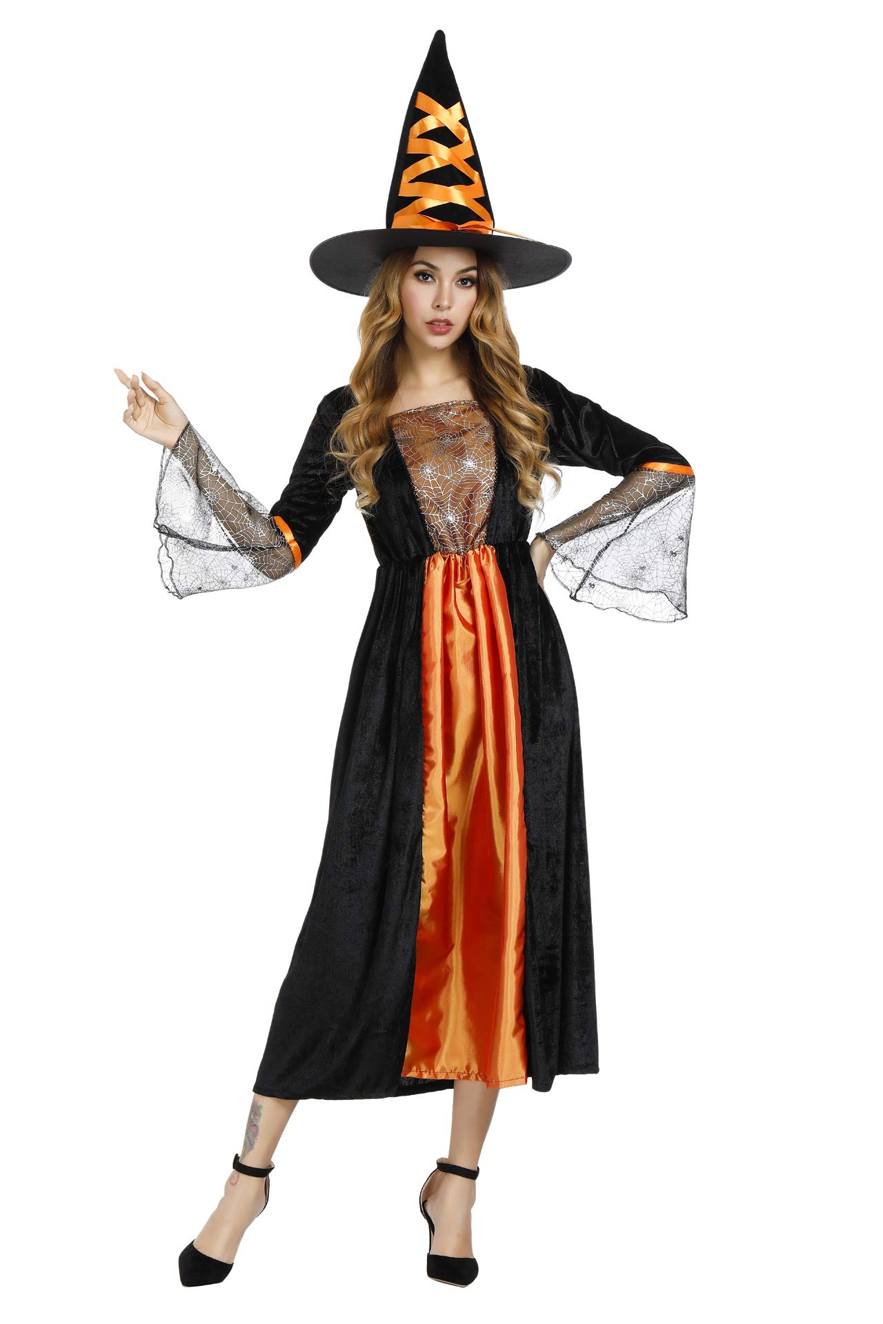Grebrafan Women's Witch Costume - Gothic Halloween Outfit for Adults | Perfect for Halloween Parties, Cosplay & Themed Events