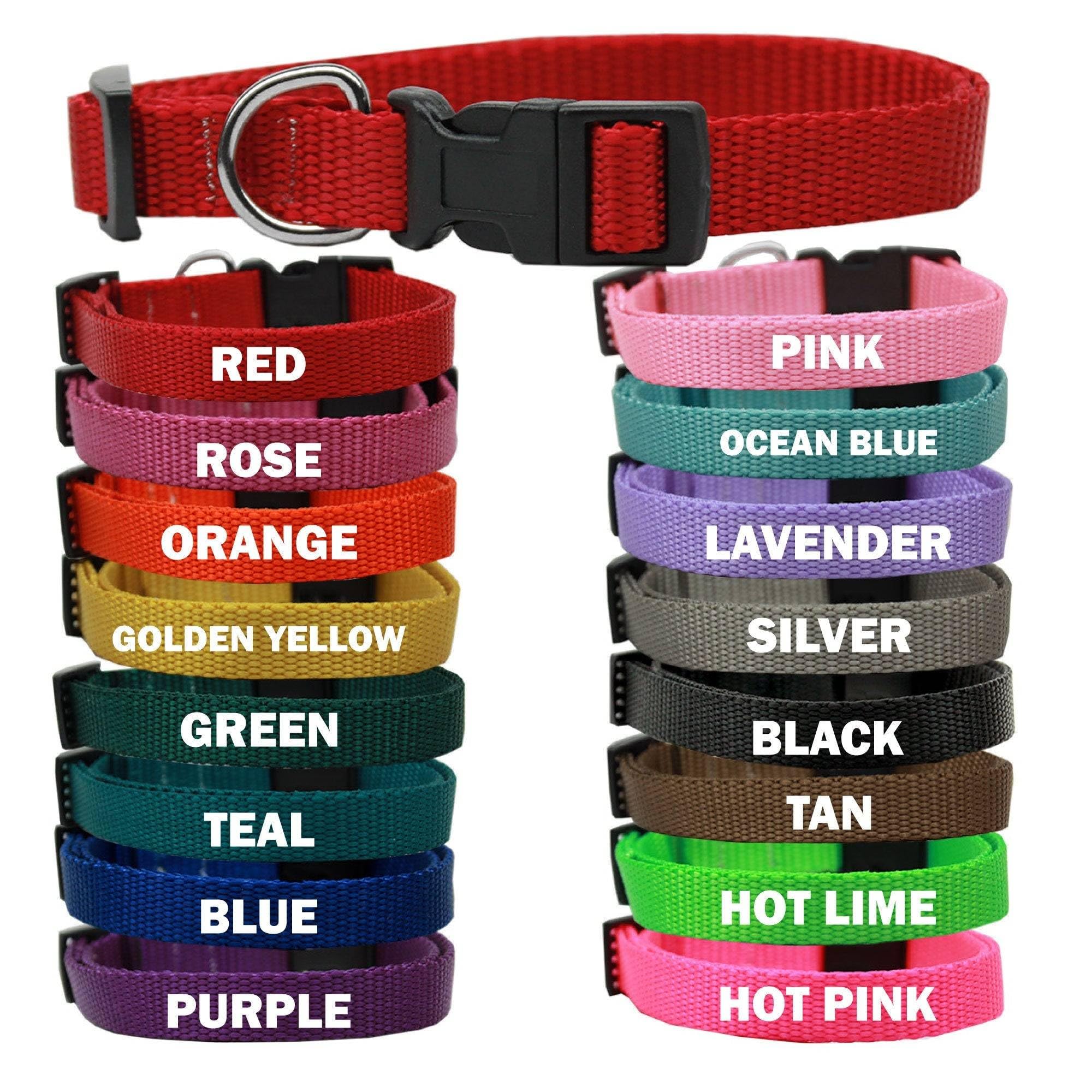 Durable Nylon Pet Collar for Dogs & Cats - Adjustable & Lightweight - Rose Pink - Perfect for Walks, Training & Everyday Use
