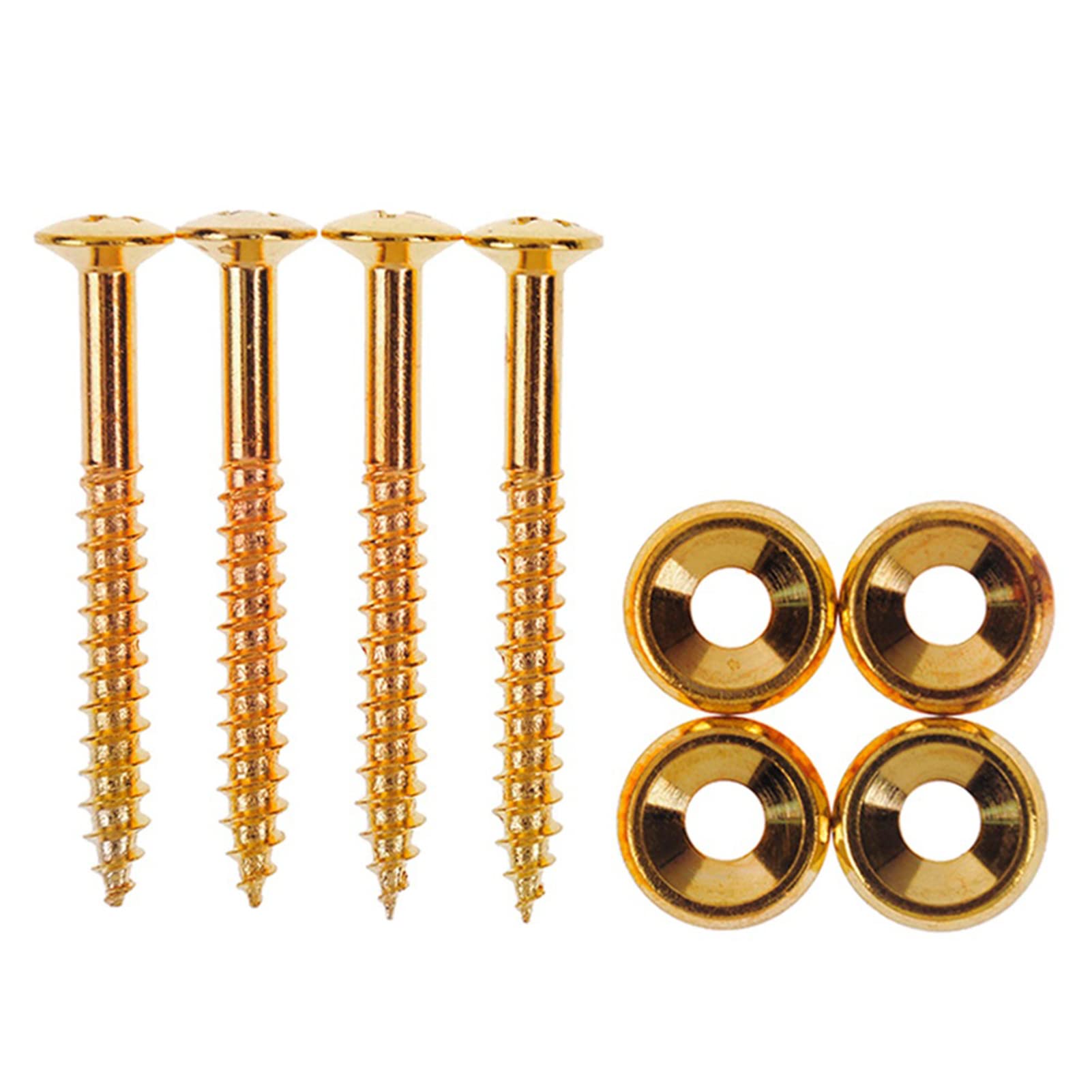 4-Piece Guitar Bass Neck Mounting Screws Set with Nuts & Ferrules - Perfect for Guitar & Bass Neck Joint Repairs & Installations