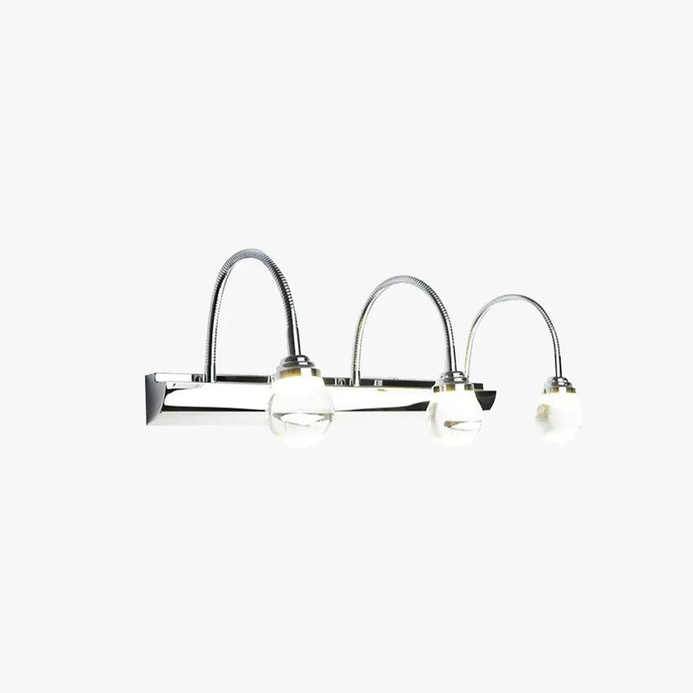 Silver Spring Pipe Bathroom Wall Lights - Modern Vanity Sconce Lighting for Bathroom Mirror, Bedroom & Makeup Area - Waterproof IP44, Dimmable LED