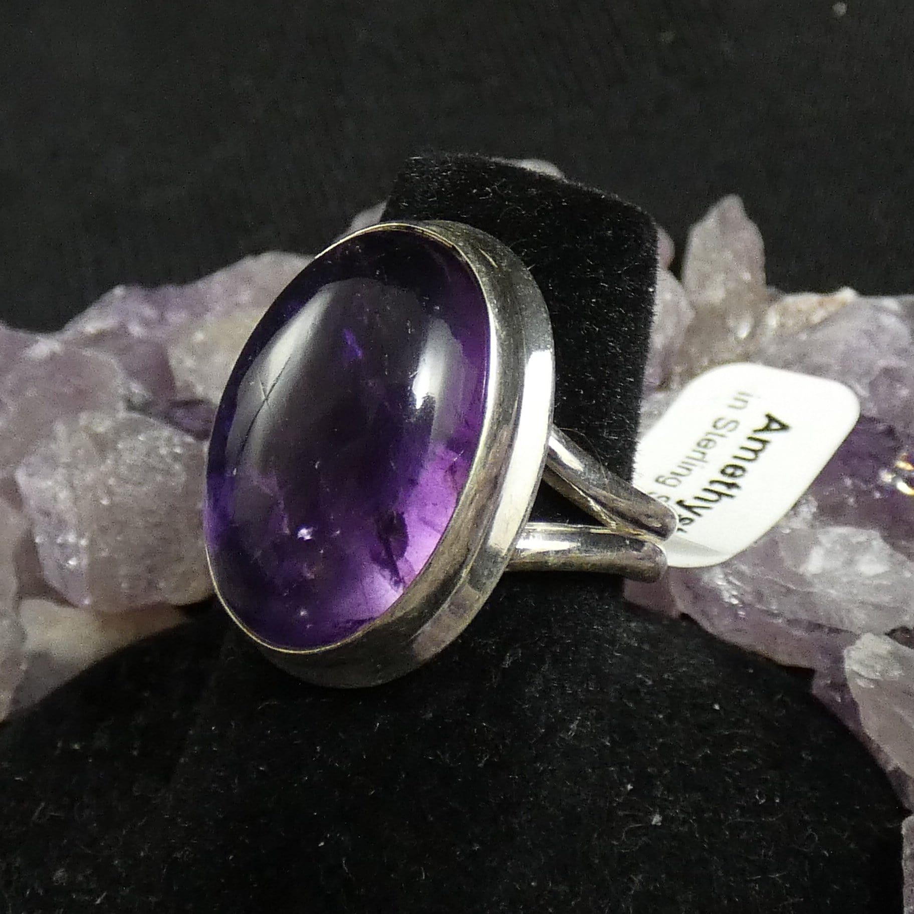 Natural Amethyst Sterling Silver Ring Size 6.75 - Elegant Purple Gemstone Jewelry for Women, Perfect Gift for Birthday, Anniversary & Valentine's Day