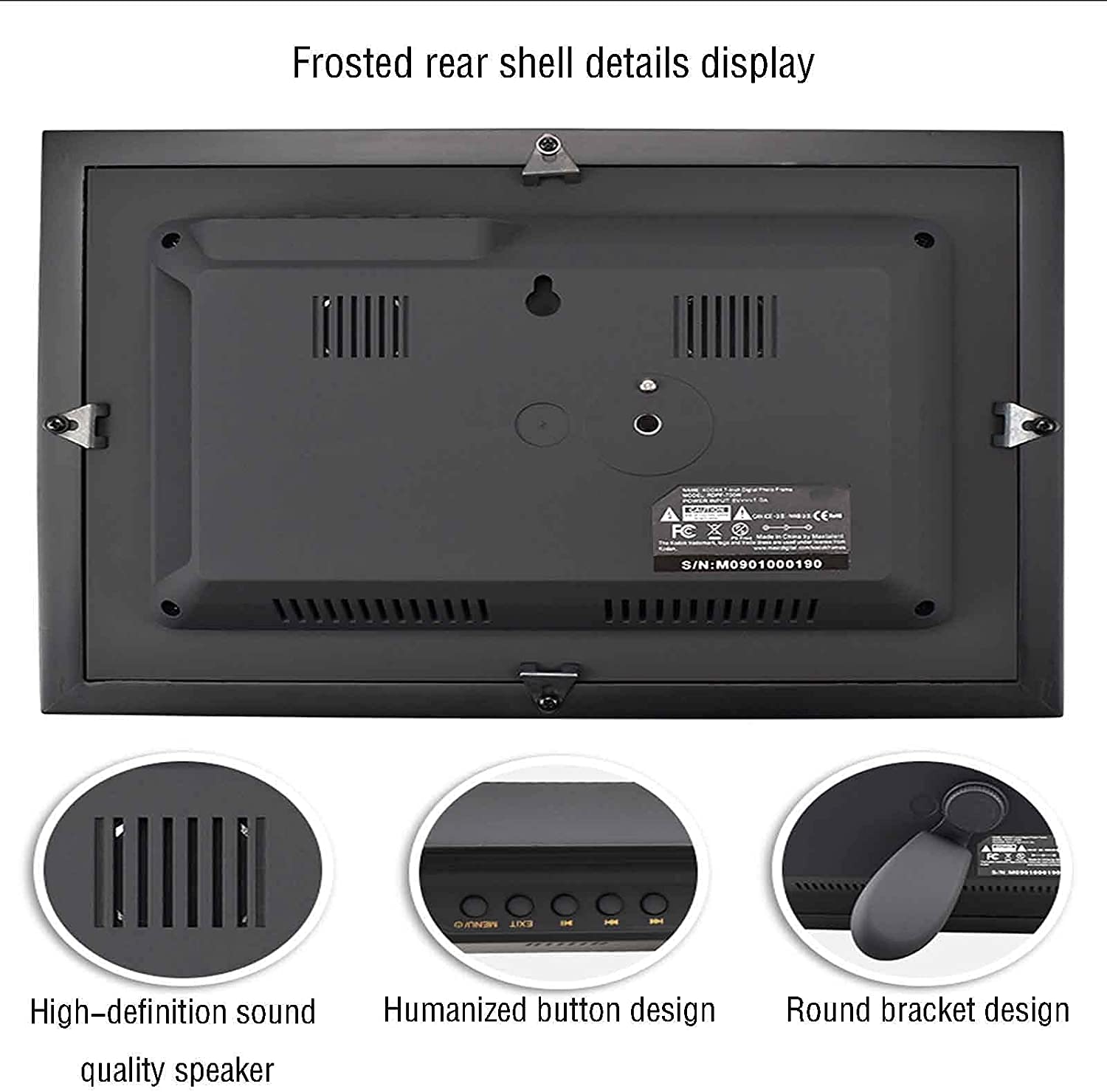 Smart Digital Photo Frame - HD Electronic Photo Album Display with WiFi, Noble Black & Wood Color Options - Perfect for Home, Office & Gift Giving