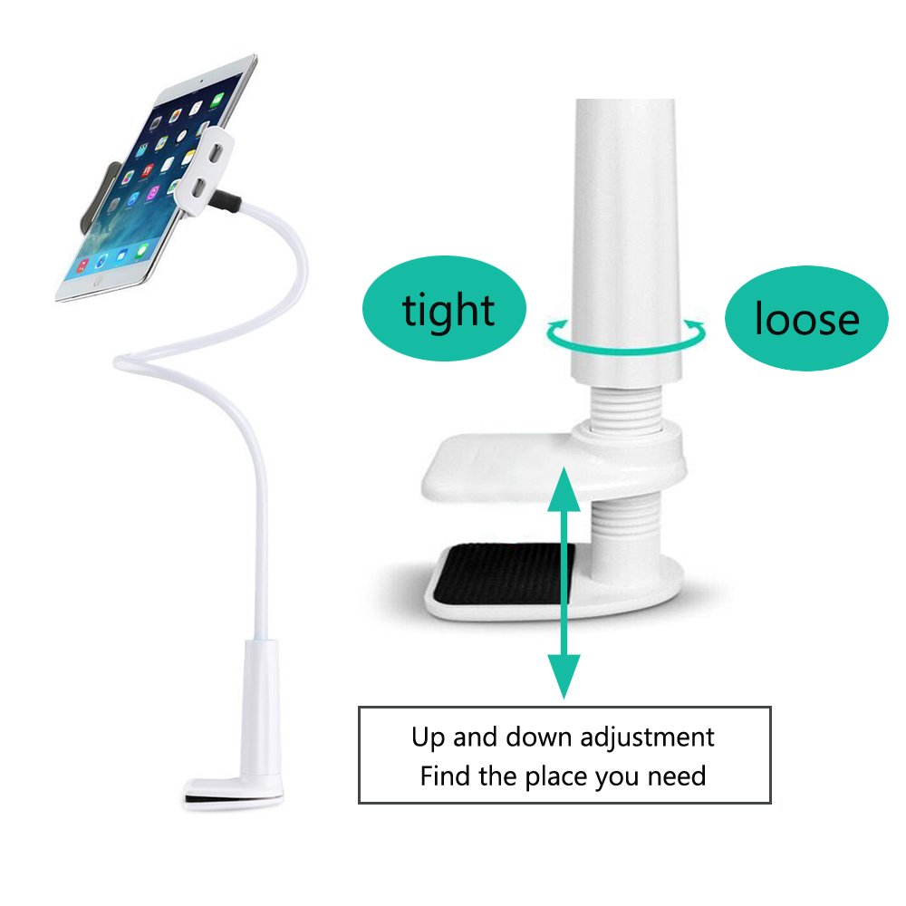 Adjustable Gooseneck Phone Stand for iPad Tablet - Desktop, Bedroom, Office Use