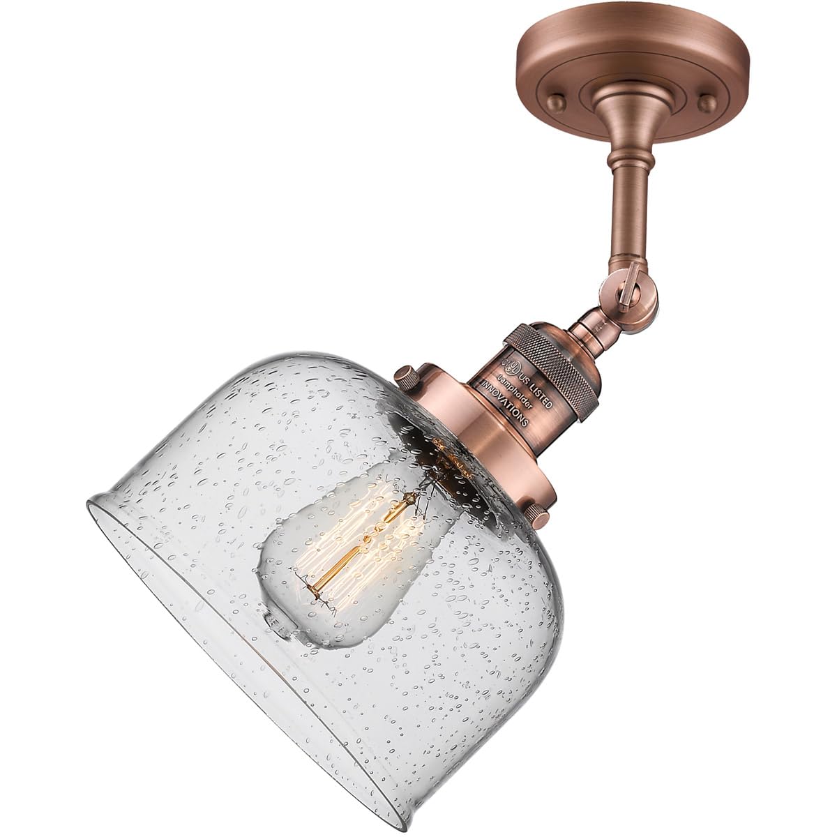 Innovations INNO203-AC-G74-LED Modern Copper LED Wall Sconce Light Fixture - Energy Efficient Indoor/Outdoor Lighting for Bedroom, Hallway, Patio & Porch