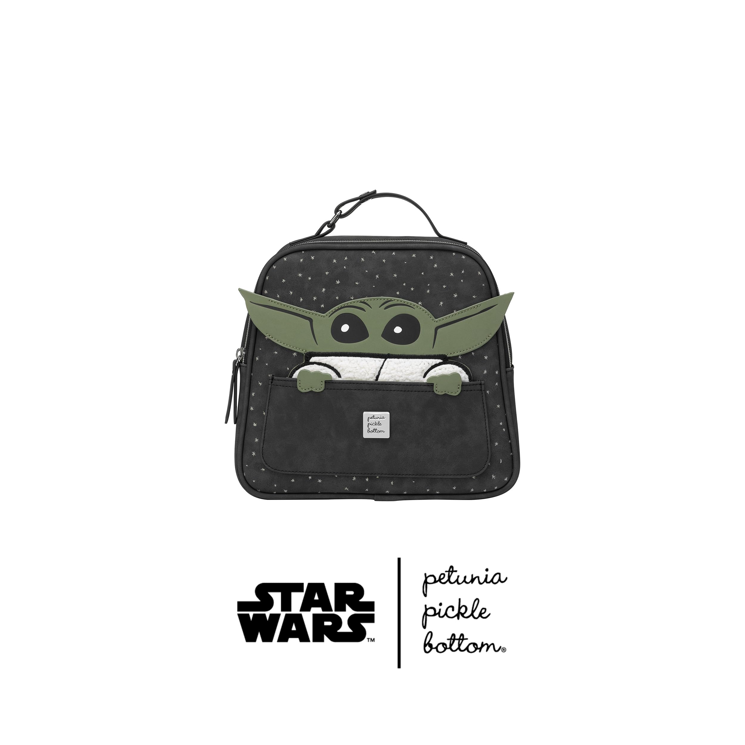 Petunia Pickle Bottom Insulated Tandem Bottle & Lunch Tote - Holds 3 Bottles, Snacks & Wireless Pump - Easy to Clean Disney Star Wars The Child Design - Perfect for Daycare, Travel & Work Commutes