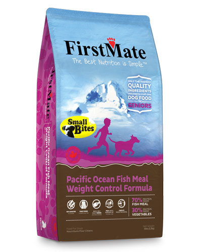 FirstMate Small Bites Pacific Ocean Fish Formula Grain-Free & Gluten-Free Dry Dog Food for Senior & Weight Control - 5lb & 15lb Bags | Perfect for Sensitive Stomachs & Healthy Weight Management