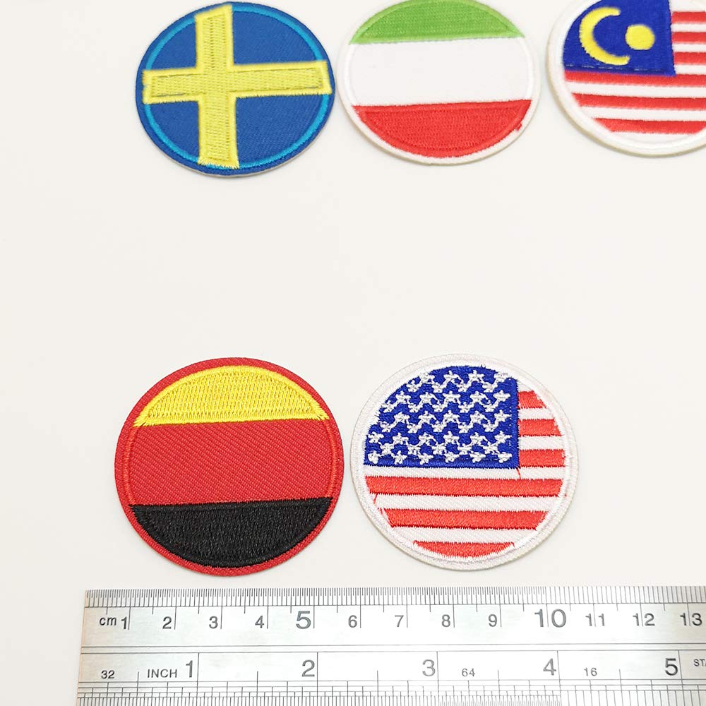 20pcs Assorted Flags Iron-On & Sew-On Patches (2