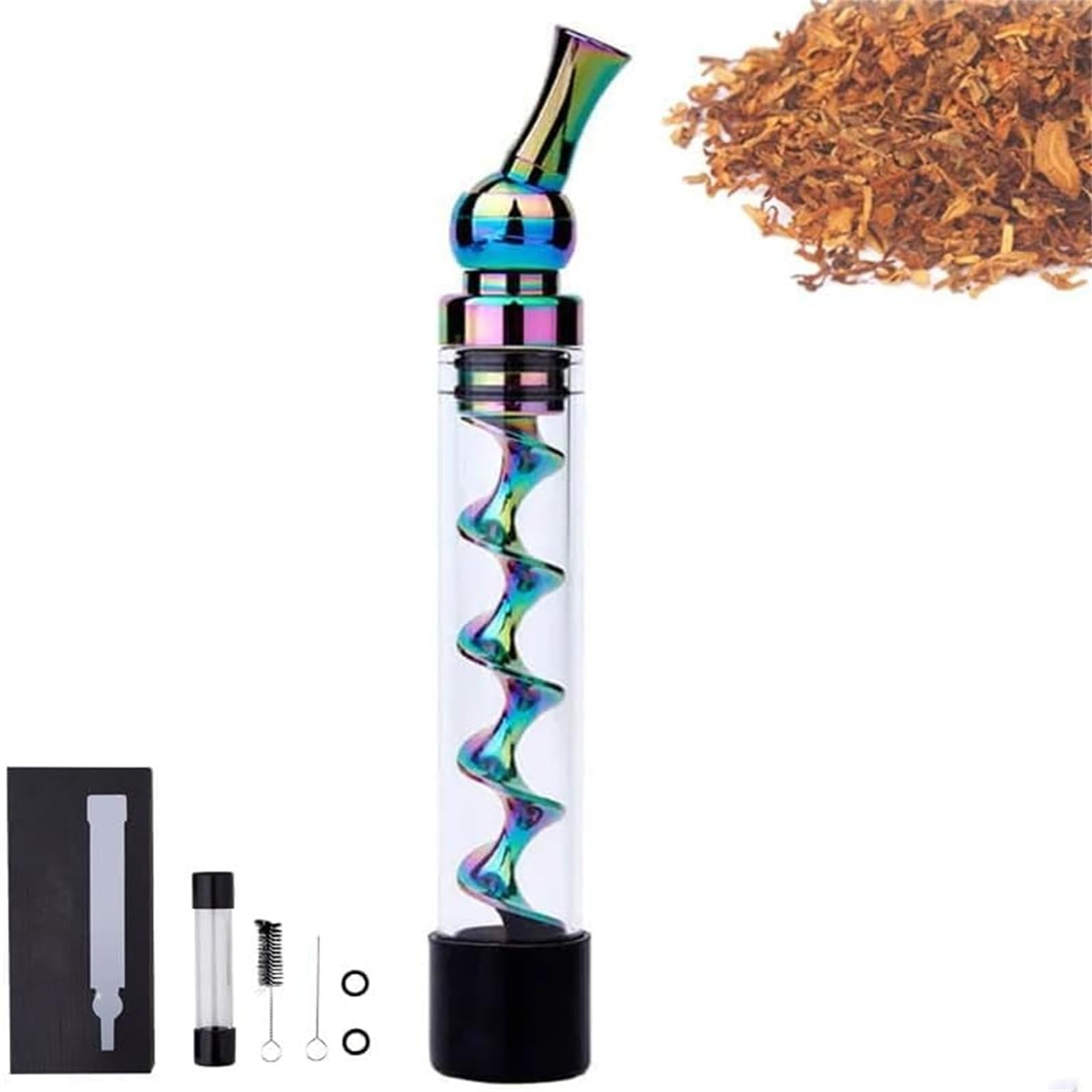 Premium Portable Glass Twisty Blunt Pipe - Easy to Clean with Adjustable Chamber | Perfect for Travel, Camping & Outdoor Smoking Sessions