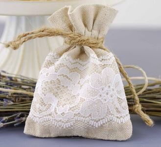120-Piece Linen and Lace Wedding Favor Bags - Elegant Rustic Wedding Party Favors for Bridal Showers, Baby Showers & Special Events