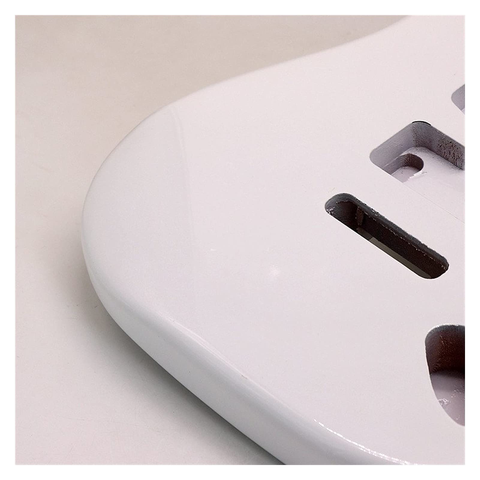 Unfinished White ST Style Electric Guitar Body Kit - Poplar Wood, High Gloss Finish, 5.7cm Pocket Width, Handcrafted for DIY Guitar Building | Perfect for Custom Electric Guitar Projects & Luthier Workshops
