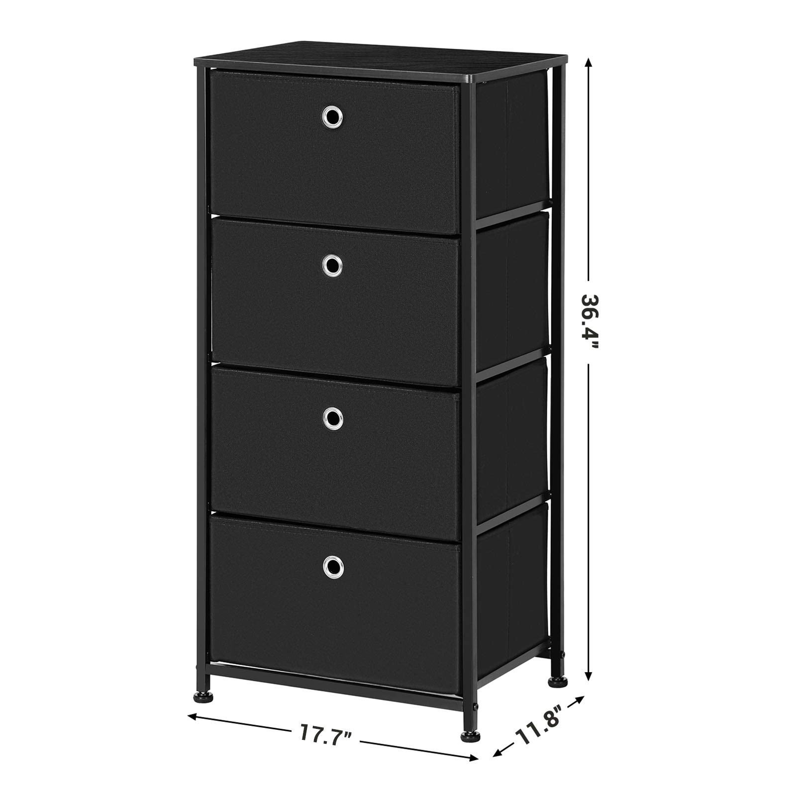 SONGMICS Nightstand with Drawer and 3-Tier Dresser Storage Bundle - 6 Drawers for Bedroom Organization | Space-Saving Furniture for Small Apartments, Dorm Rooms & Home Office