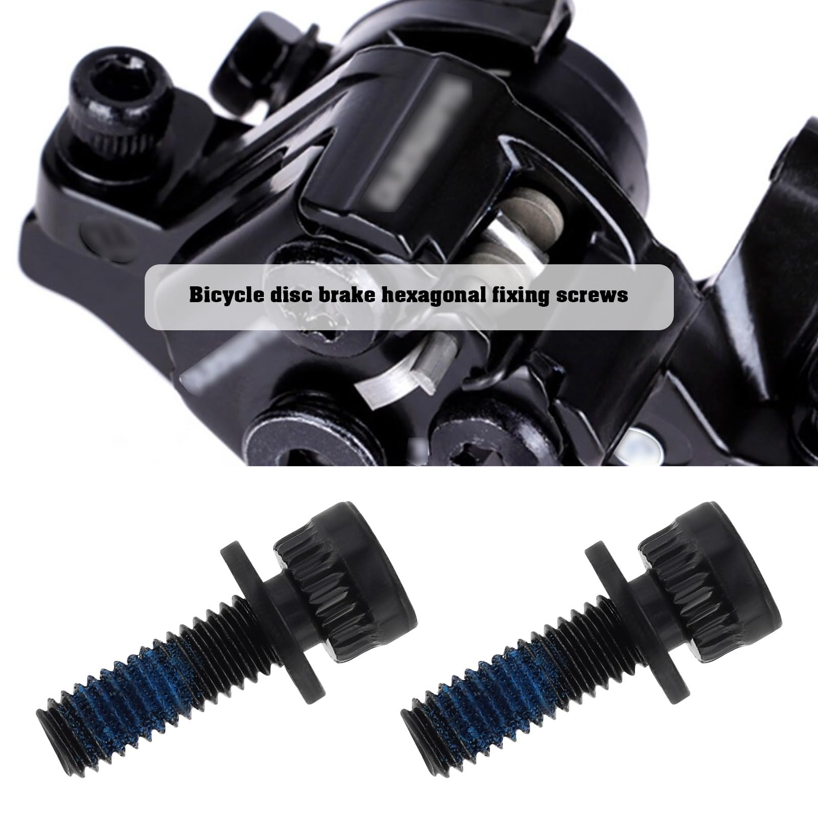 4Pcs M6x18mm MTB Caliper Bolts - Bike Hydraulic Disc Brake Caliper Adapter Bolts - Compatible with Shimano Bikes - 25mm Overall Length - Black - Perfect for Mountain Bike Brake System Maintenance & Repair