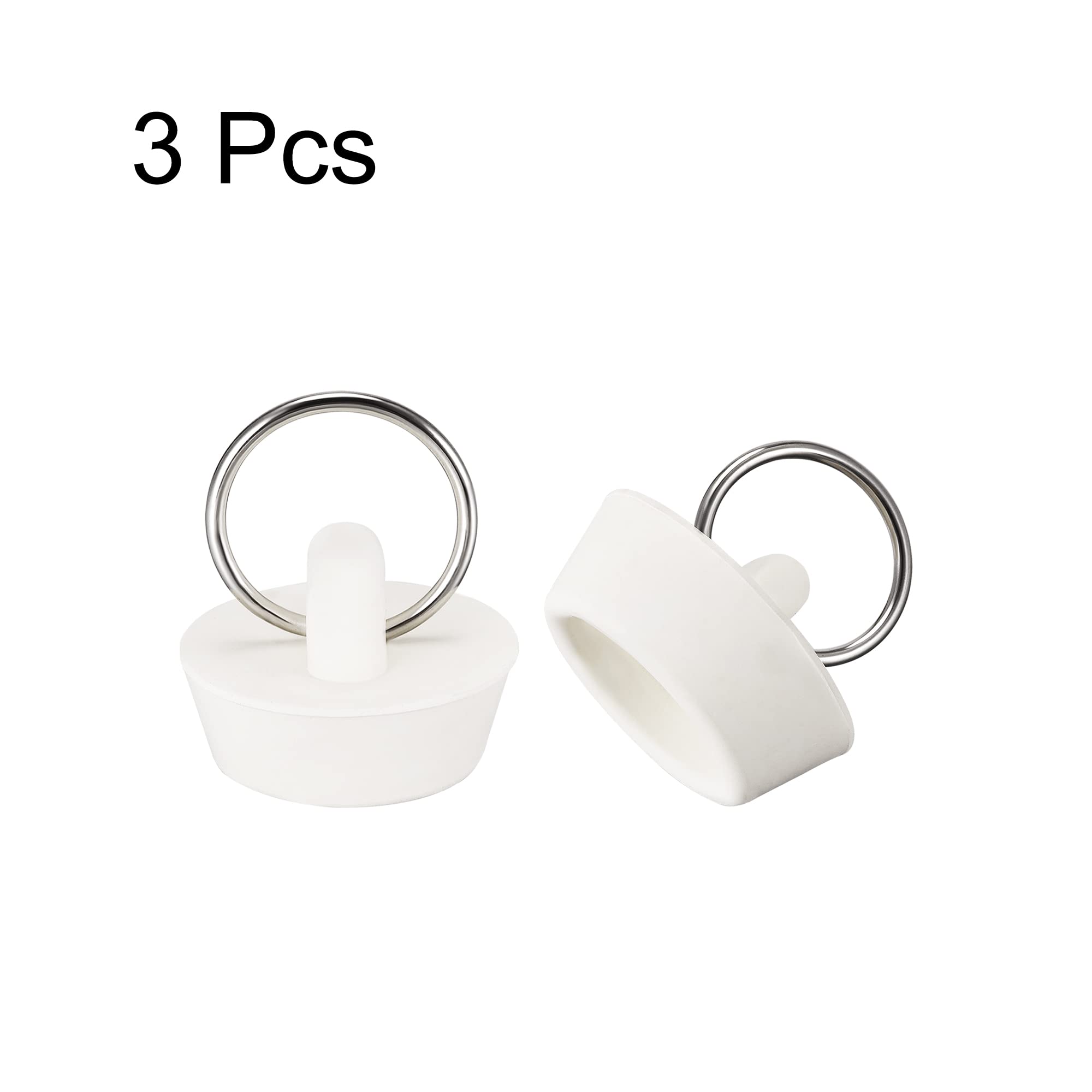uxcell White Rubber Sink Plug - 3 Pack Drain Stopper for 1
