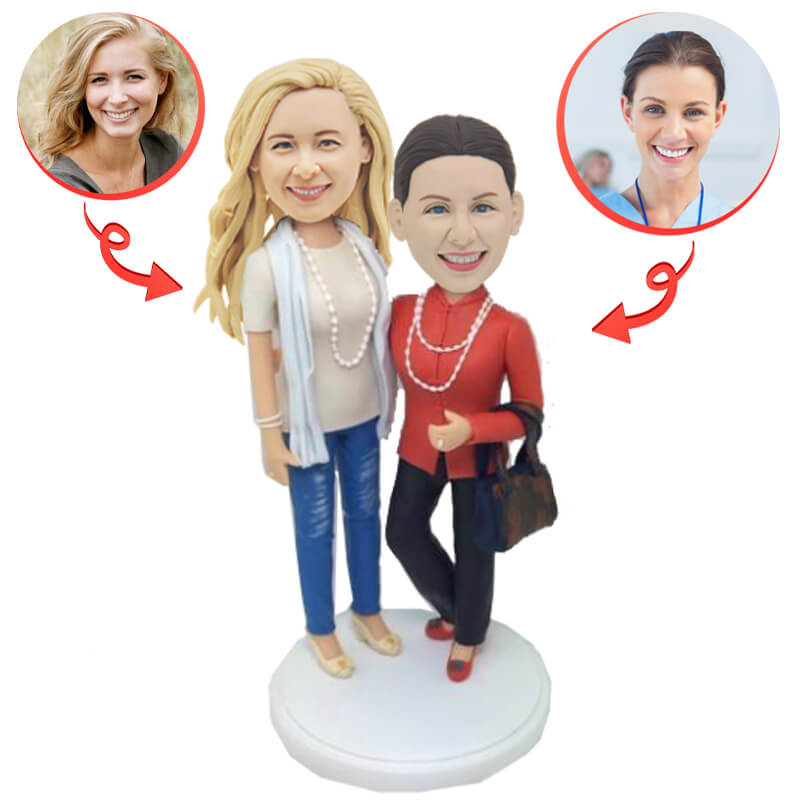 Custom Personalized Mom and Daughter Bobblehead Figurines - Unique Family Keepsake Gift for Birthday, Anniversary & Mother's Day - Perfect for Home Decor, Office Display & Special Occasions