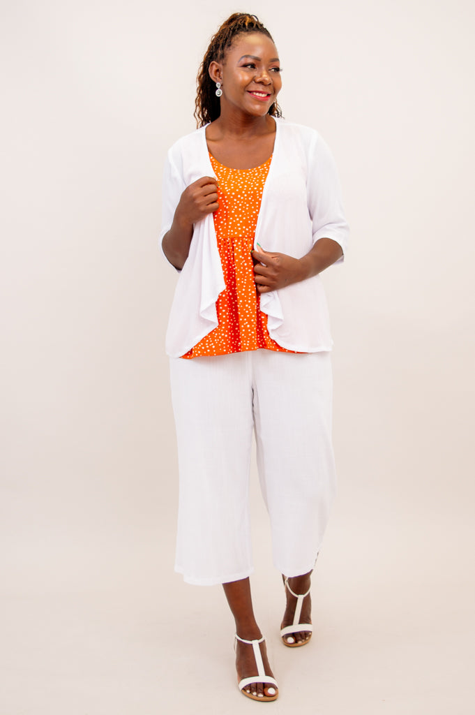 Kaya Top - Orange Polka Dot Blouse for Women | Final Sale | Perfect for Casual Outings & Summer Parties