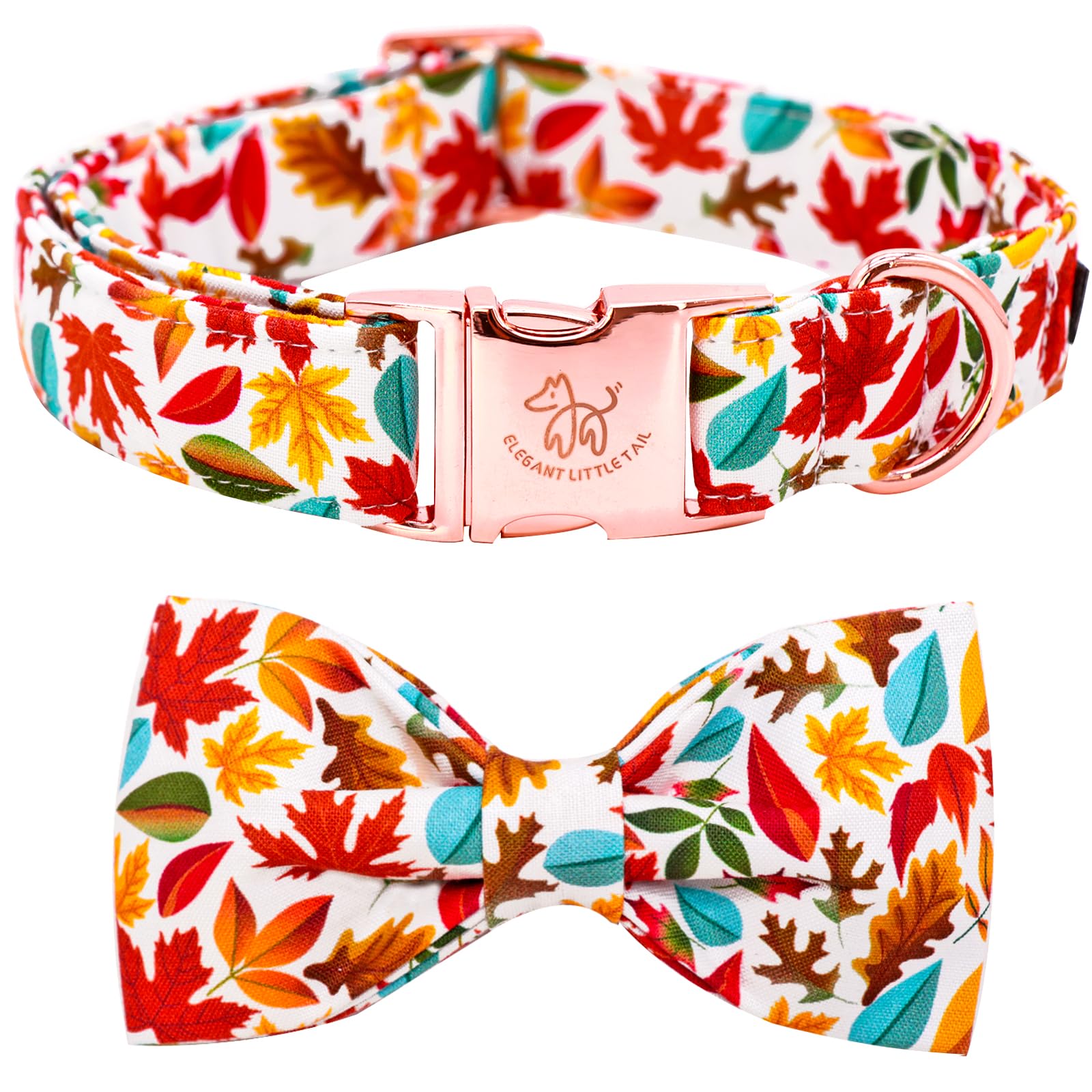 Elegant Adjustable Dog Collar with Bow Tie - Soft Fall Pet Collar for Small Dogs, Male or Female | Perfect for Daily Walks, Special Occasions & Photo Shoots