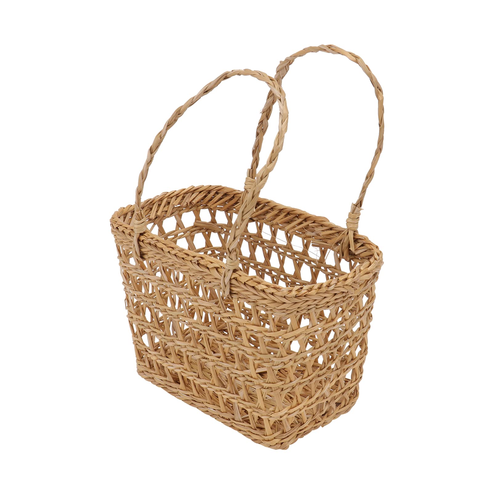 Happyyami 2-Pack Handwoven Rattan Storage Baskets - Boho Chic Flower Baskets for Home Decor, Table Centerpiece, Bathroom & Shelf Organization (Khaki) | Perfect for Farmhouse, Wedding, and Rustic Decor