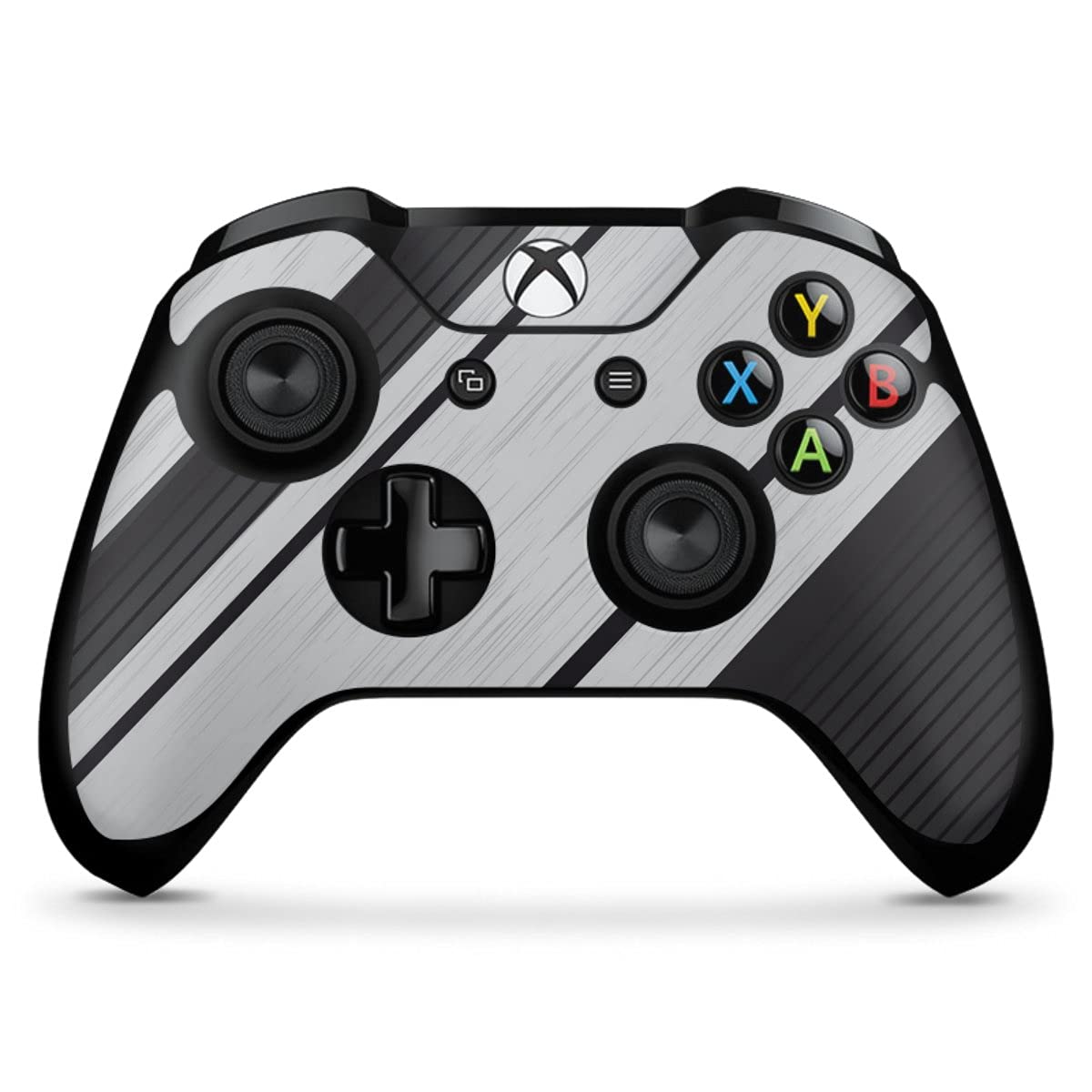 DeinDesign Skin Compatible with Microsoft Xbox One X Controller - Metallic Look Stripes Black & Bold Sticker - Perfect for Gaming, Protection & Personalization