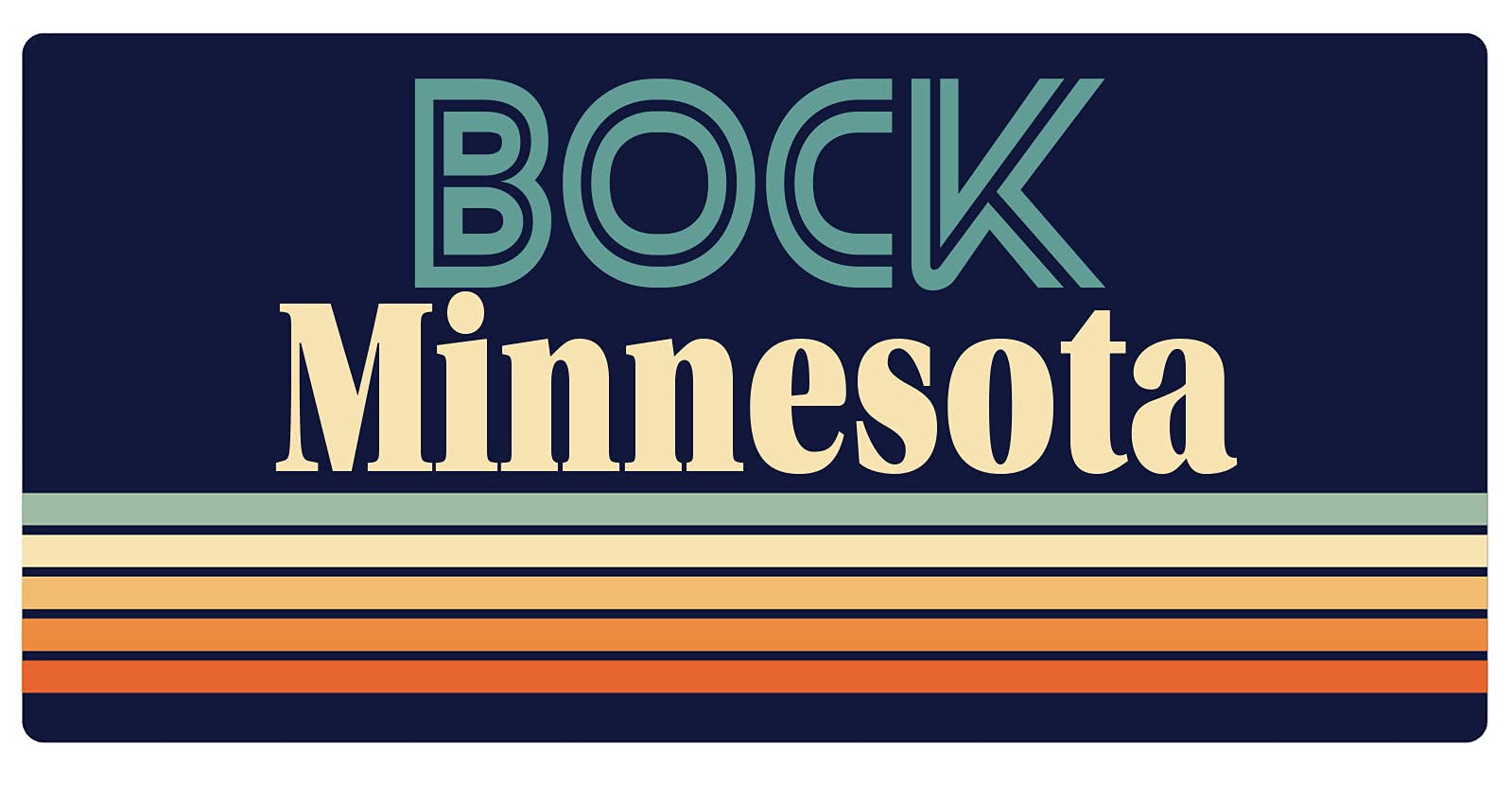 Bock Minnesota 5 x 2.5-Inch Retro Fridge Magnet - Vintage Style Decorative Refrigerator Magnet for Home, Office & Dorm Room Decor