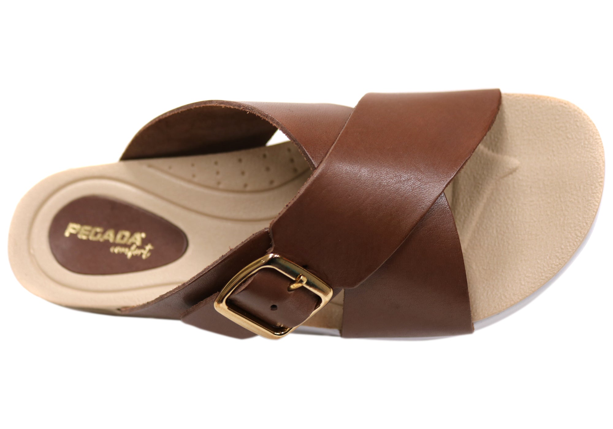Gianna Women's Comfort Leather Slide Sandals - Handmade in Brazil - Perfect for Beach, Pool, and Casual Summer Wear