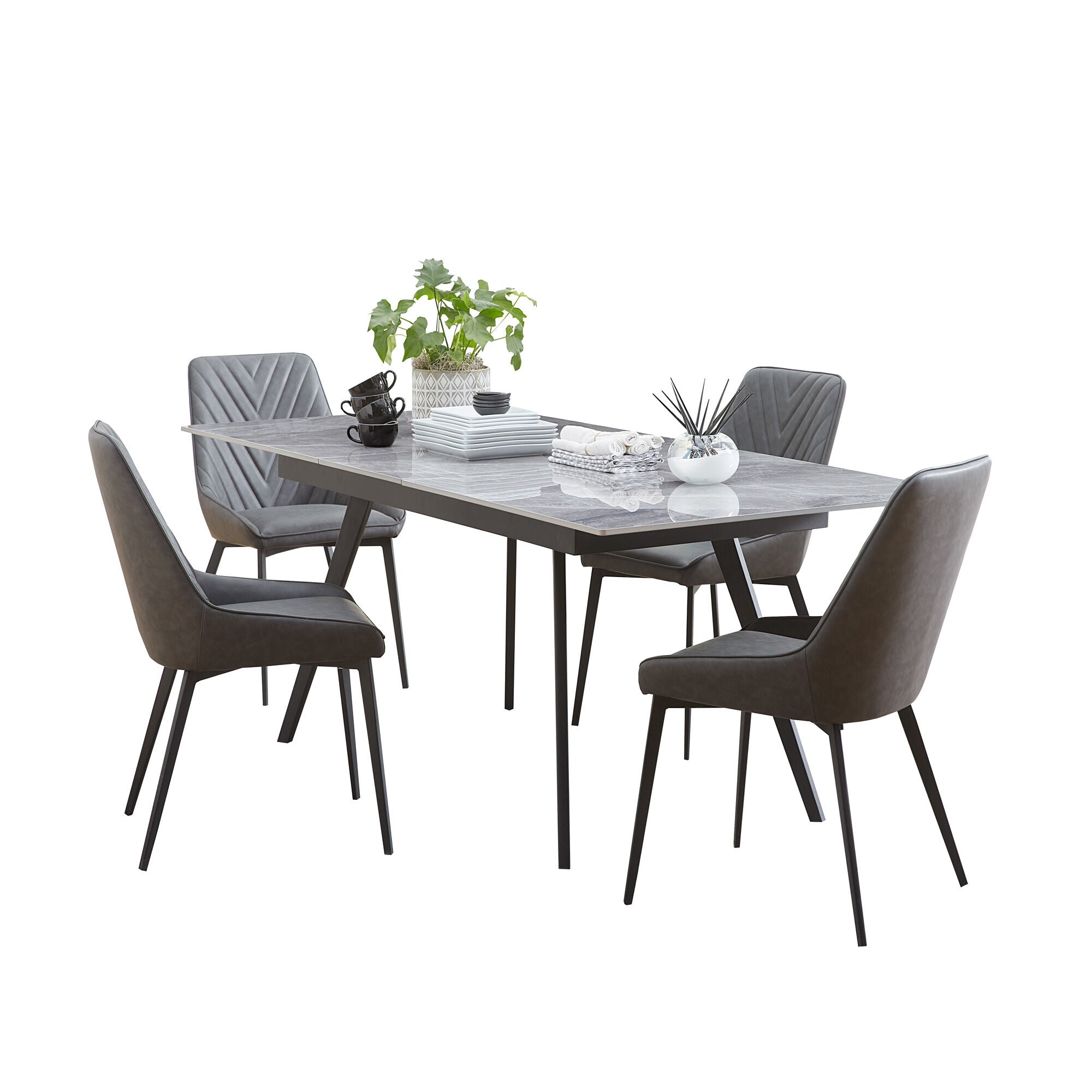 Lucia 5-Piece Dining Set - Modern Kitchen Table & Chairs for Small Spaces | Perfect for Breakfast Nook, Apartment, or Cozy Home Dining