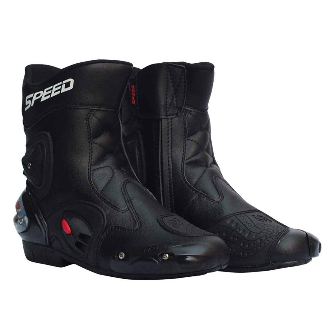 LKN Motorcycle Boots - Ankle Support & Joint Protection for Riding & Racing - Black - Durable & Comfortable for Long Rides & Off-Road Adventures