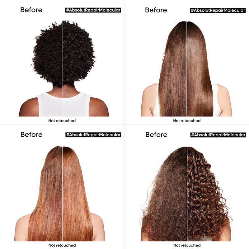 L'Oréal Professionnel Absolut Repair Molecular Leave-In Hair Mask for Damaged Hair - Deep Conditioning Treatment for Dry, Frizzy & Color-Treated Hair - At-Home Salon Quality Hair Care for Women & Men