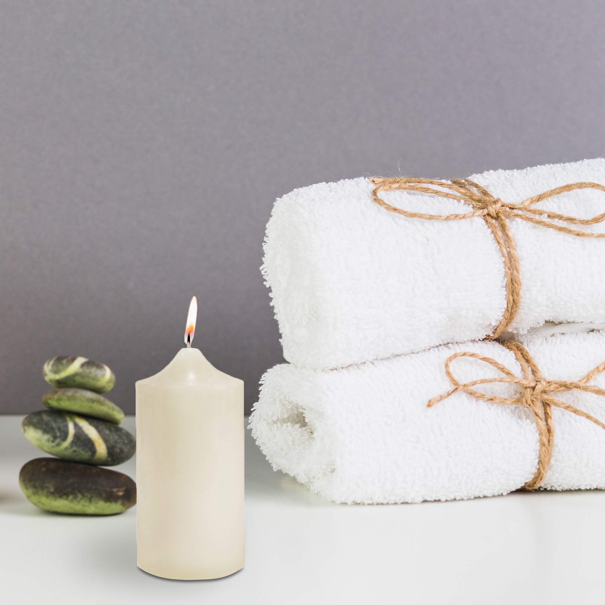 Unscented Ivory Pillar Candles 3