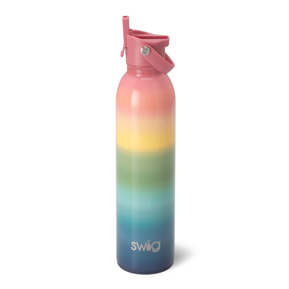 26oz Sunset Flip & Sip Water Bottle - Leakproof Stainless Steel Insulated Tumbler for Hot/Cold Drinks - Perfect for Hiking, Gym & Outdoor Activities