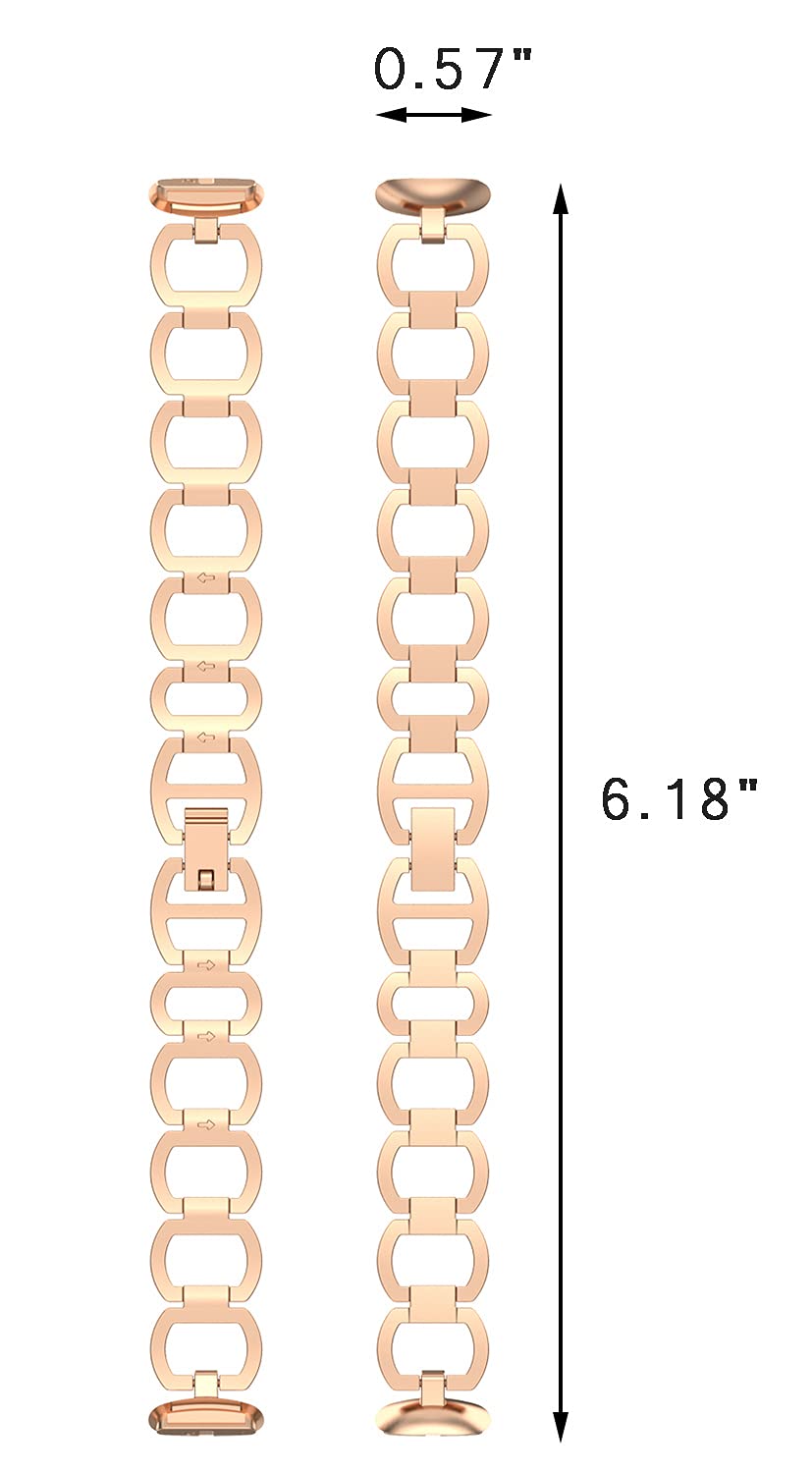 Premium Metal Replacement Bands for Fitbit Luxe - Stylish & Durable Fitness Tracker Bands for Women & Men - Perfect for Workouts, Office Wear & Everyday Fashion Accessory