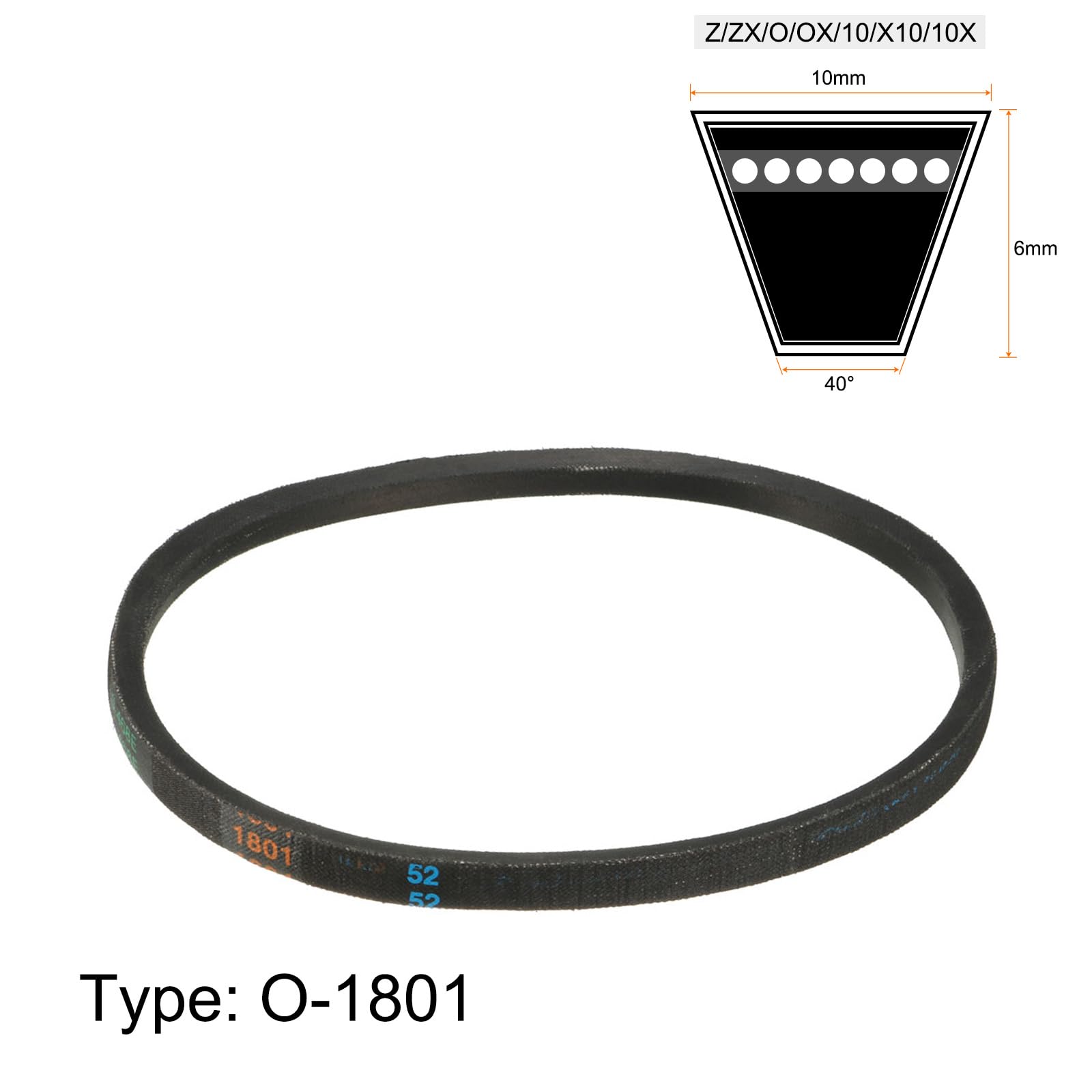 uxcell O-468 Industrial Lawn Mower Rubber V Belt - 468mm Inner Circumference, 10mm Width, 6mm Height - Replacement Belt for Lawn Tractors & Commercial Mowers