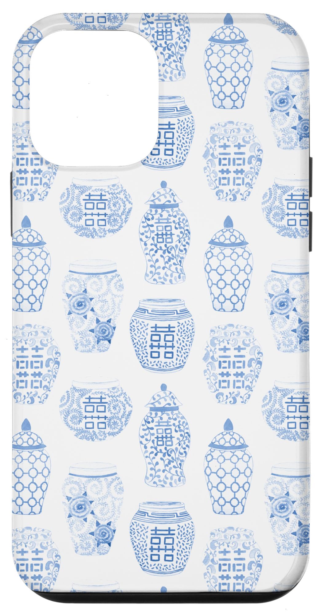iPhone 12 Mini Case - Ginger Jars Preppy Blue & White Chinoiserie Design | Stylish Protective Cover for Everyday Use, Travel & Work