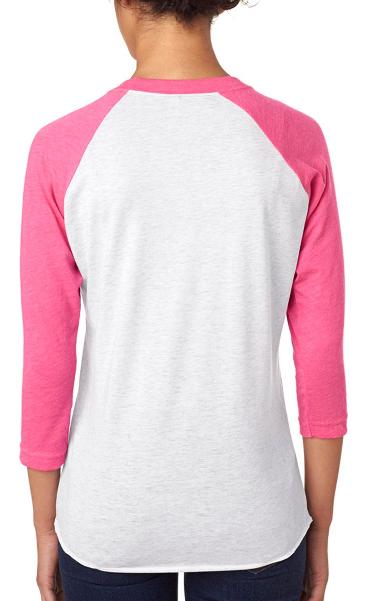 Next Level Unisex 3-Quarter Sleeve T-Shirt | Purple Rush/Heather White | 2XL | Casual Wear, Gym & Everyday Outfits