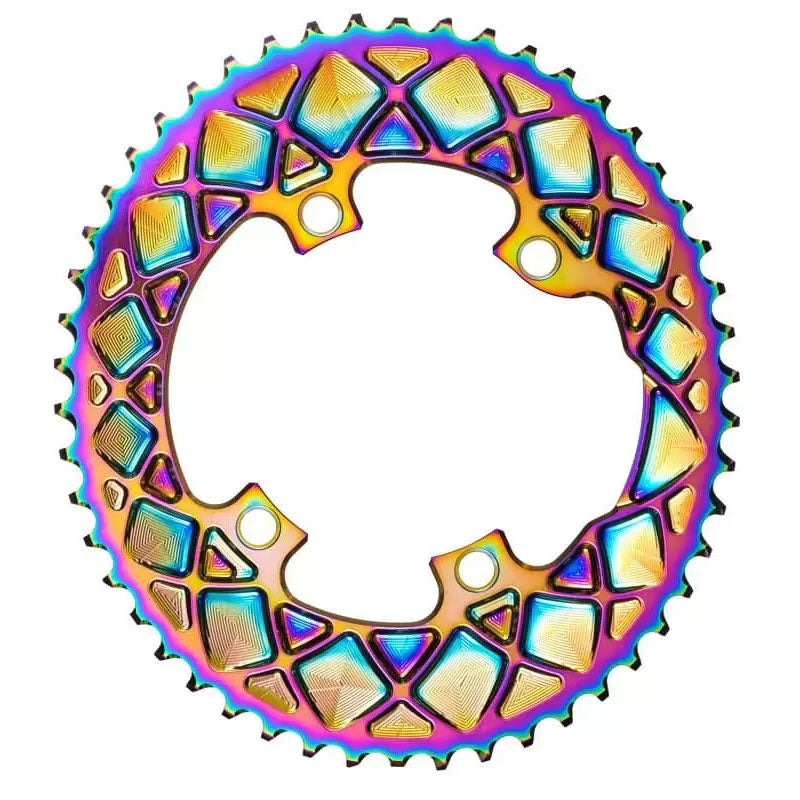 Absolute Black Premium Oval Road Chainring 53T - Compatible with Shimano 9100/8000 Groupsets, PVD NLS Coating for Durability - Perfect for Road Cycling, Triathlon & Performance Training