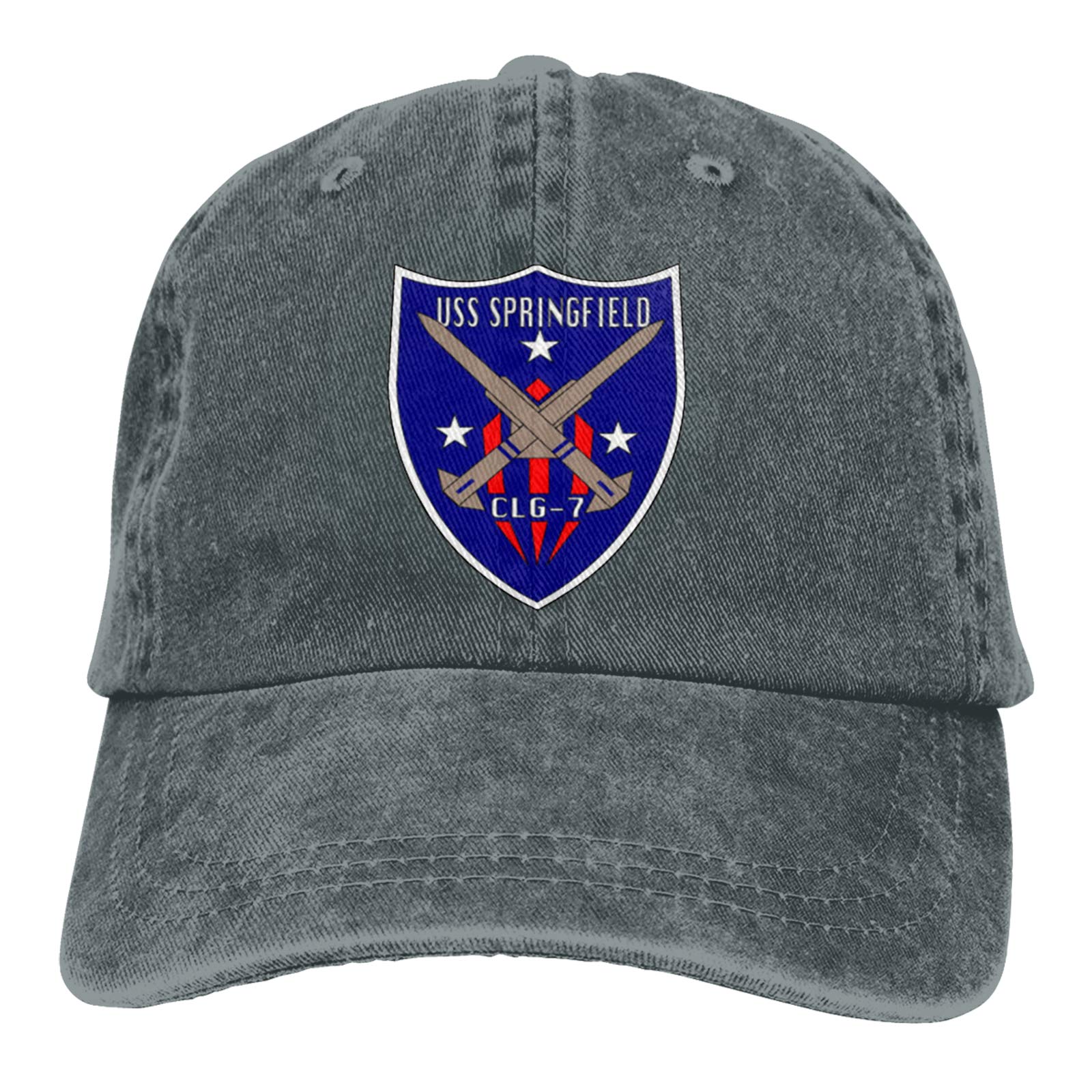 USS Springfield CLG-7 Cowboy Hat - Vintage Denim Dad Jeans Baseball Cap for Men - Adjustable Plain Fit Hat for Outdoor, Country Music Festivals & Casual Wear