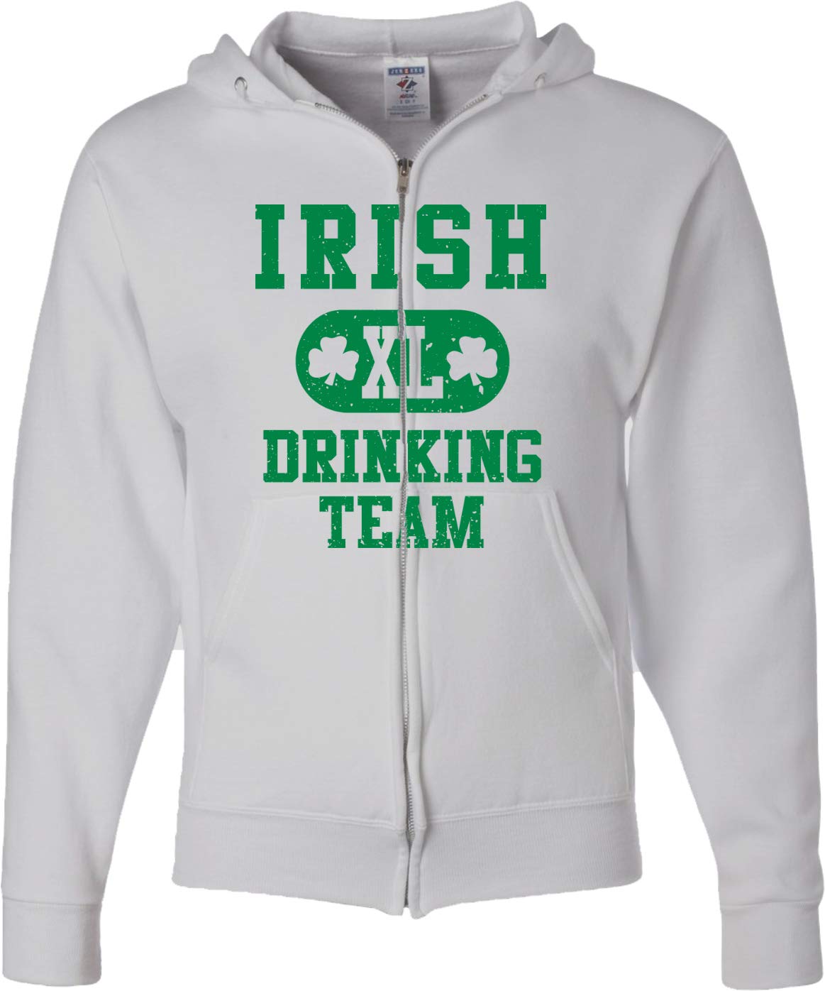 St. Patrick's Day Full Zip Hoodie - Irish Drinking Team Green Pullover for Men & Women | Perfect for Pub Crawls, Parties & Festive Celebrations
