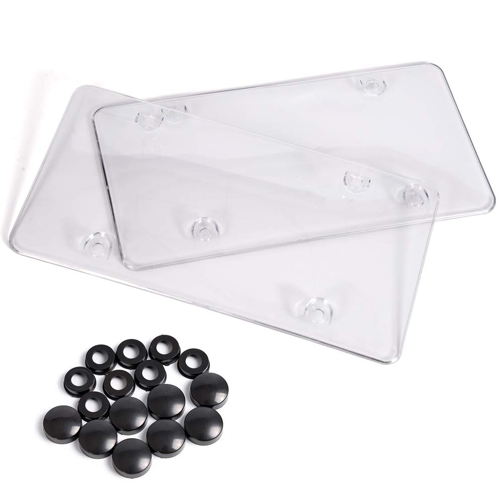 2Pcs Universal Car License Plate Covers - Clear Bubble Design, Unbreakable Frame Fits Any Standard US Plates | Durable Protection Against Weather & Theft for Cars, Trucks & SUVs