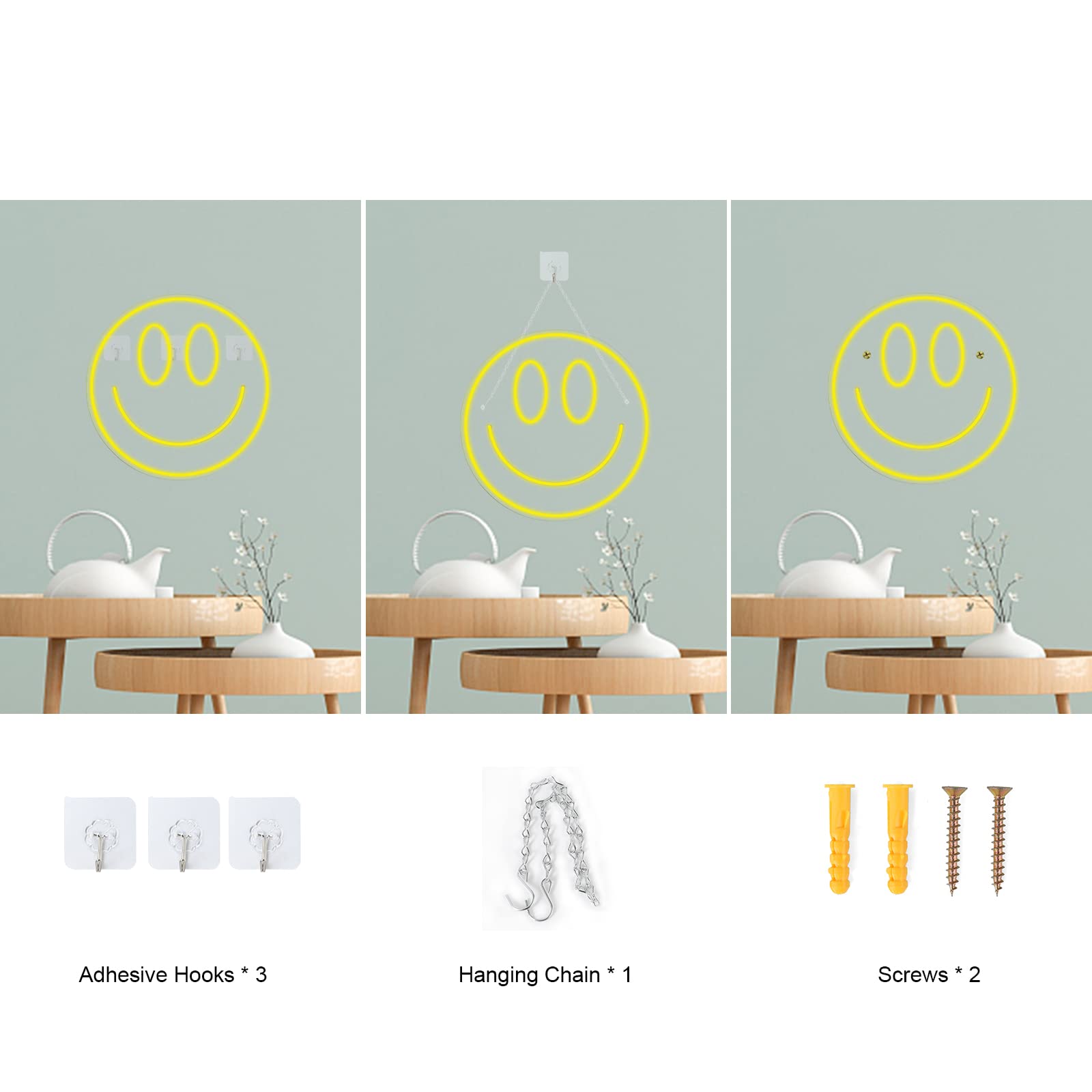 Fionnuar Smile Neon Sign - 16''x7'' LED Wall Decor Light for Bachelorette, Engagement, Birthday & Wedding Parties | Bright Night Light for Home, Bar, Cafe & Bedroom Decoration