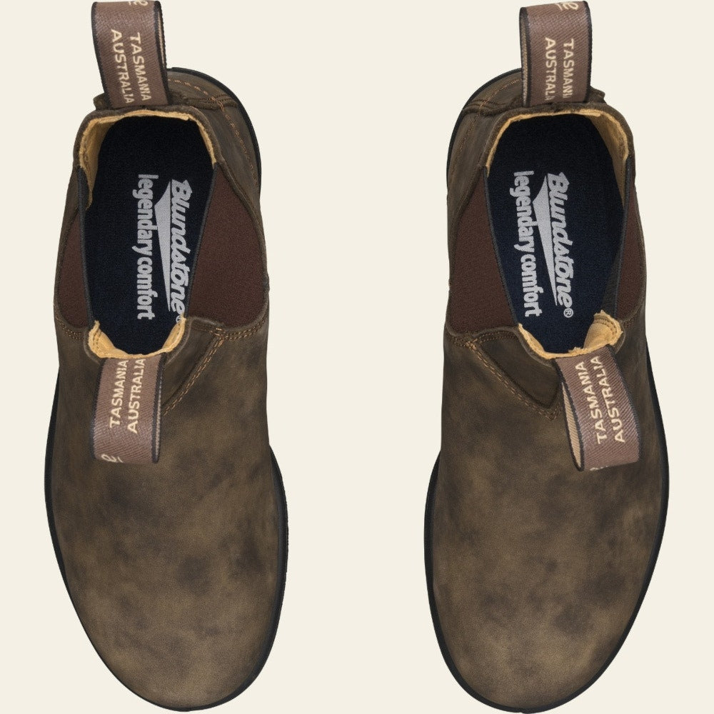 Blundstone Classic 585 Chelsea Boots - Rustic Brown Leather Ankle Boots for Men & Women | Waterproof & Comfortable for Outdoor, Work & Casual Wear