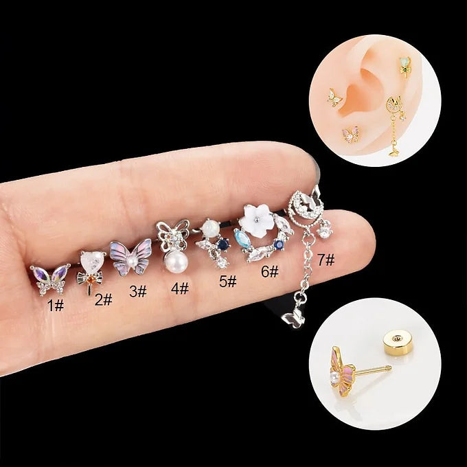 20G Butterfly Earrings Studs with Ball Back - Hypoallergenic Stainless Steel Jewelry for Women | Perfect for Everyday Wear, Parties & Gifts