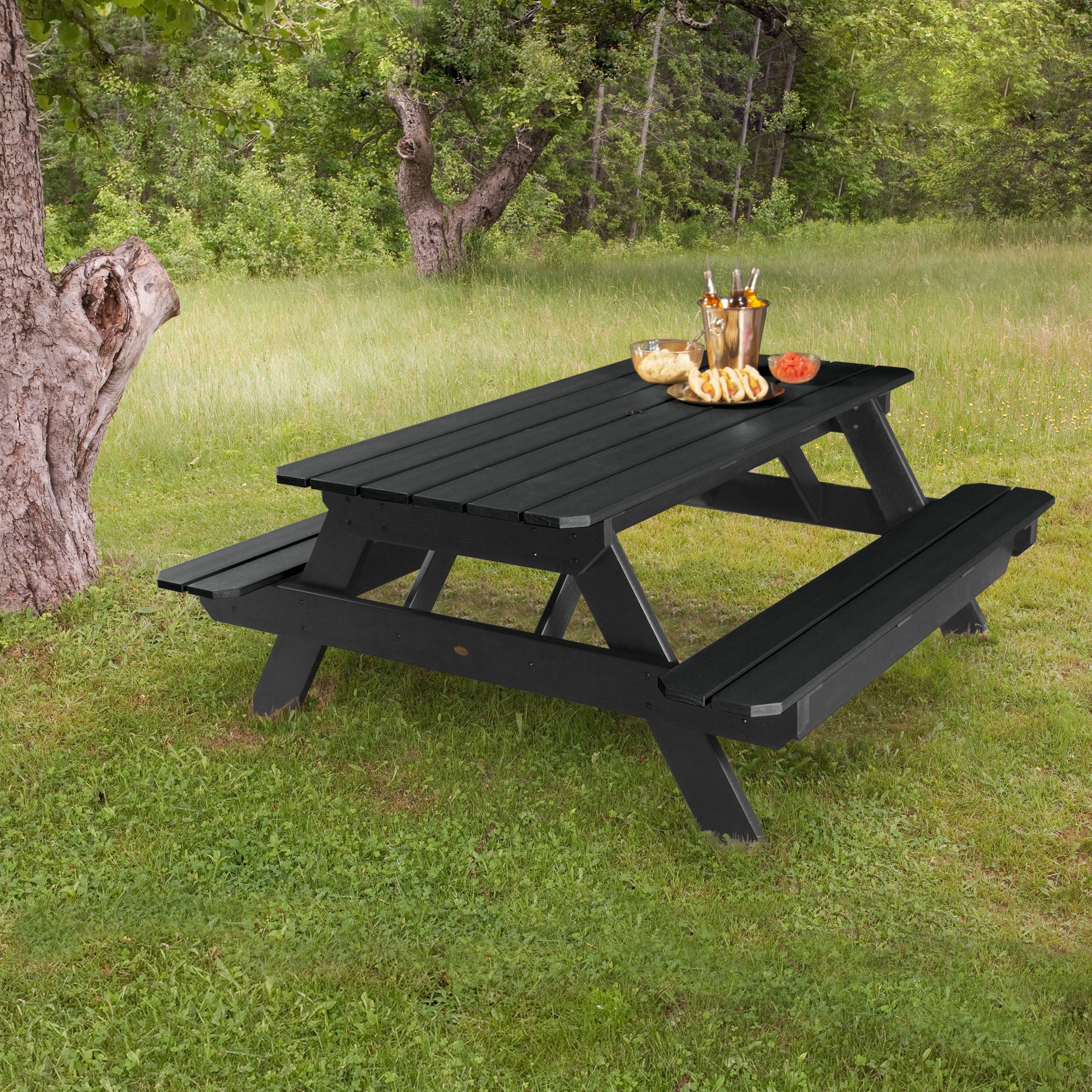 Premium Outdoor Picnic Table - Heavy Duty All-Weather Wooden Picnic Bench for Backyard, Garden, Park & Camping - Perfect for Family Gatherings, BBQs and Outdoor Dining