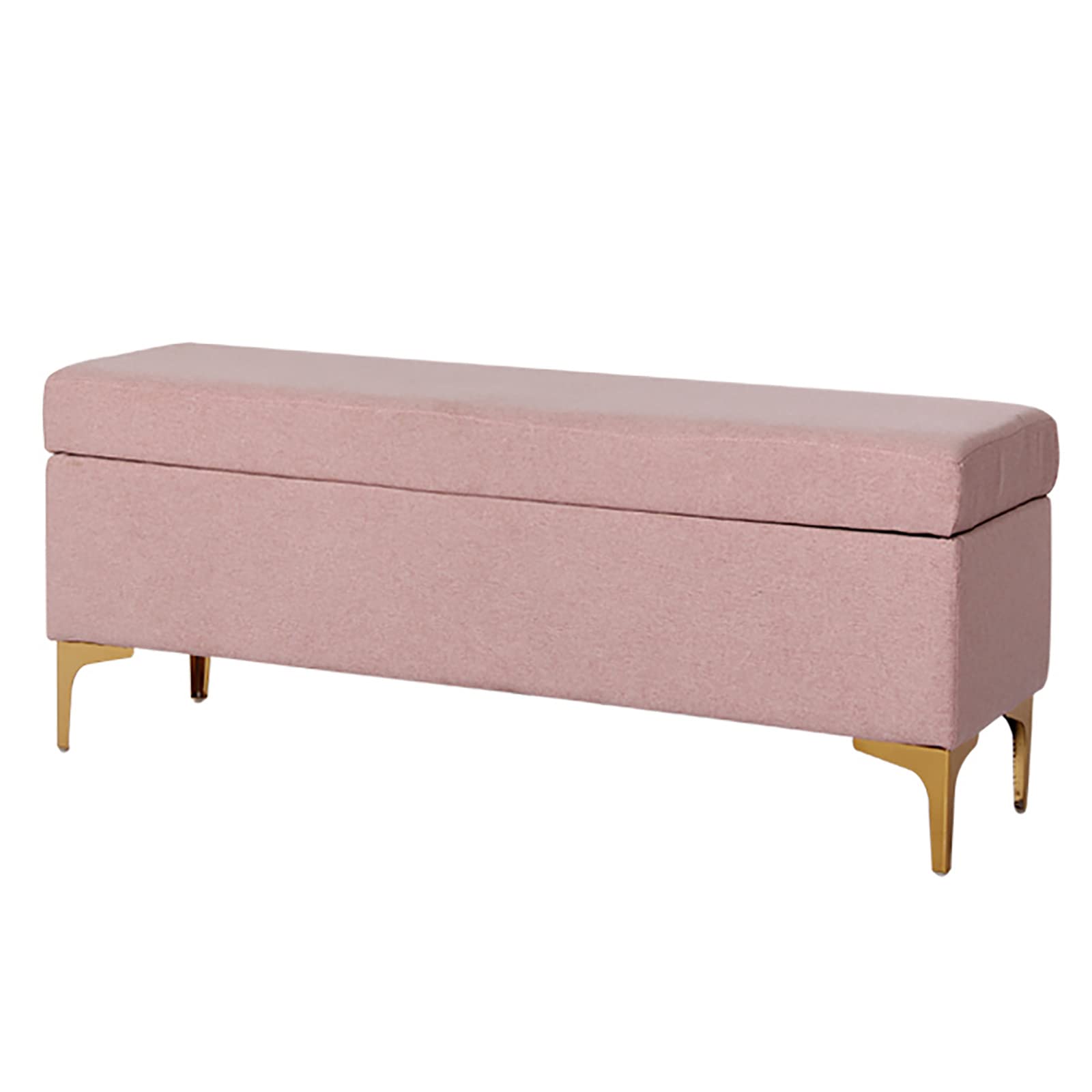 Luxury Rectangular Velvet Storage Ottoman Bench with Lift Top - Pink Upholstered Foot Stool for Bedroom & Living Room (80x43x45cm/31x17x18in) - Perfect for Entryway Seating, Bed End Storage & Home Decor