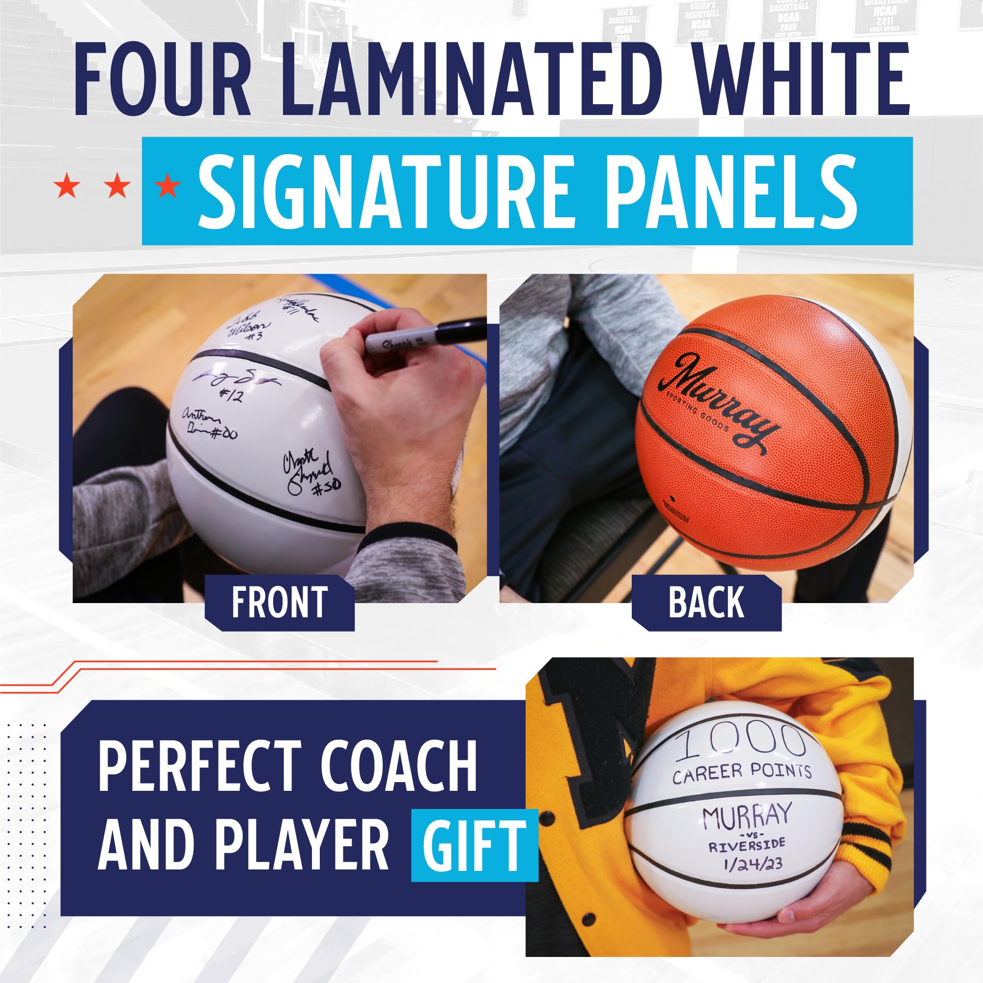 Murray Autograph Basketball with Stand - Signature Display for Collectors, 29.5