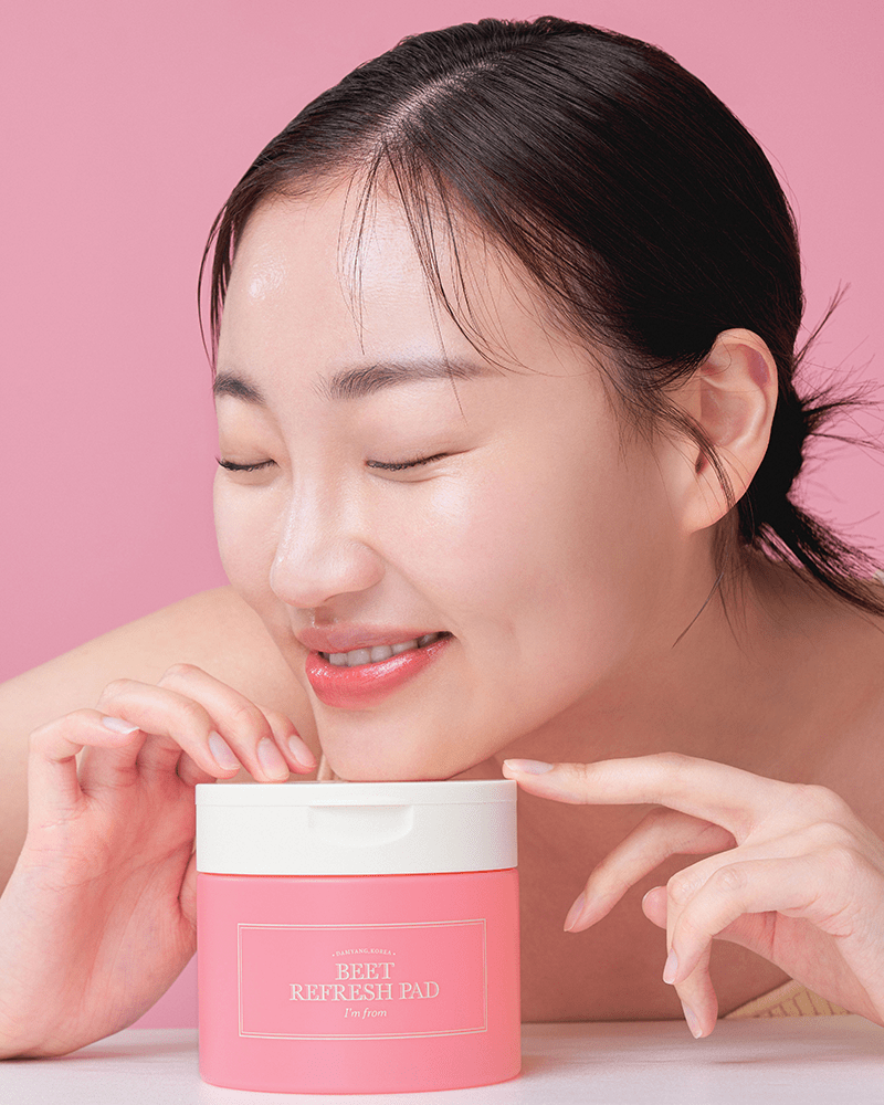 I'm From Beet Refresh Pad - Exfoliating Face Pads for Glowing Skin | Korean Skincare for Dry & Sensitive Skin | Perfect for Daily Use & Travel