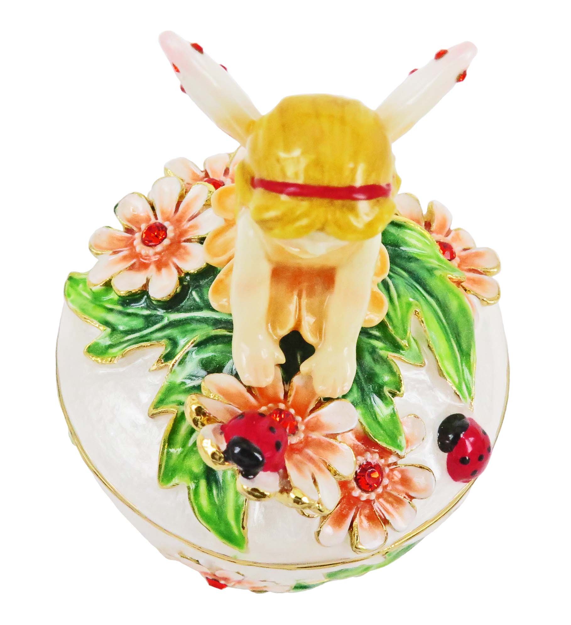 RUCINNI Crystal Jeweled Trinket Box - Gift for Women & Girls - Home Decor