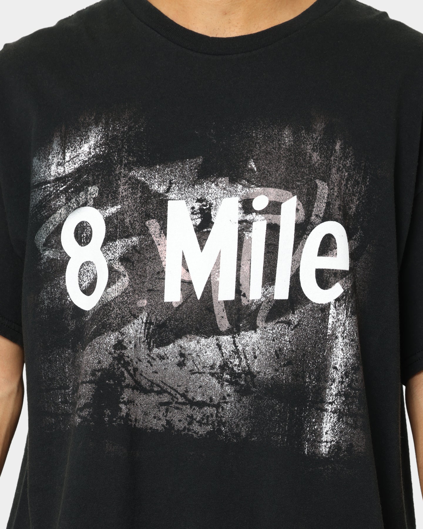 8 Mile Vintage T-Shirt - Black Wash | American Thrift X 8 Mile | Retro Hip Hop Style for Concerts & Streetwear