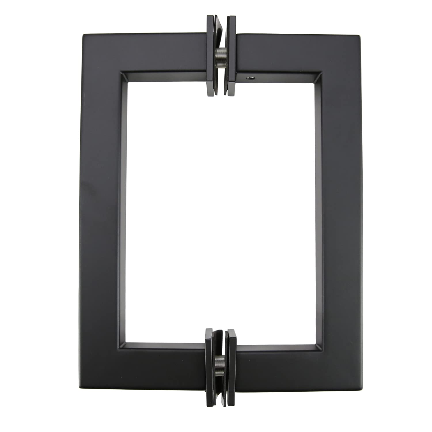 Premium 304 Stainless Steel Square Tubular Back-to-Back Shower Door Pull Handle - 6 Inch Matt Black (SSSP152B) - Durable Bathroom Hardware for Modern Showers & Glass Doors