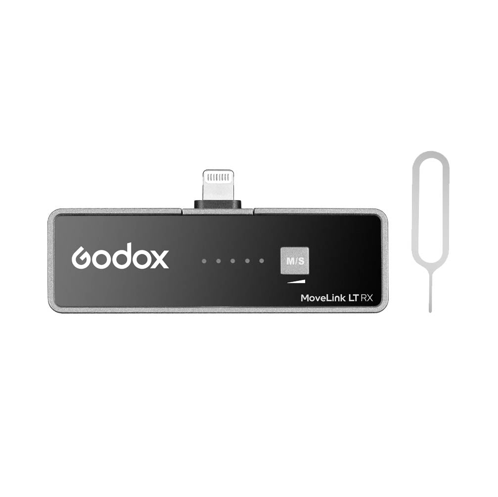 Godox MoveLink 2.4GHz Wireless Microphone System LT RX USB Lightning Port Receiver - Compatible with iPhone, iPad for Vlogging, Live Streaming & Recording (Clearance Sale)
