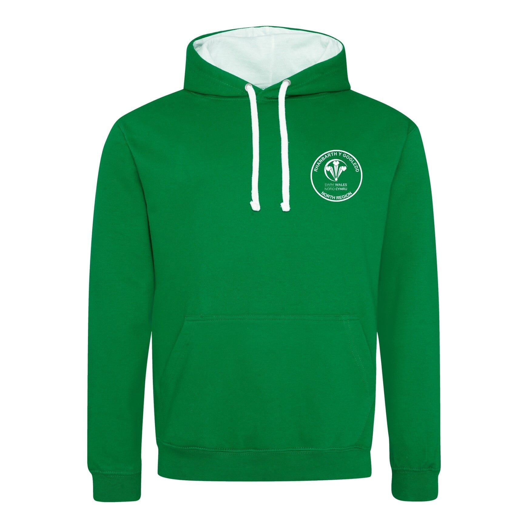 Swim Wales North Regional Racing Series 2025 Hoodie - Kelly Green & Arctic White - Perfect for Swimming Competitions & Team Spirit Events